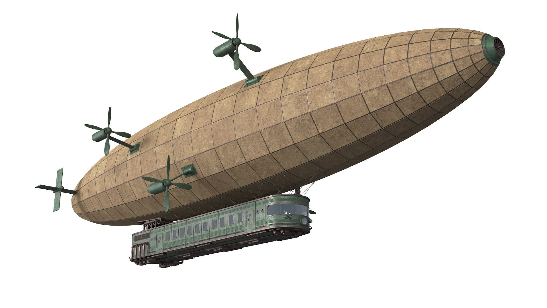 Wallpaper #y2gfHJMBSpphPi3-gSGc225 3D Model Airship Steampunk Turbosquid 1622970