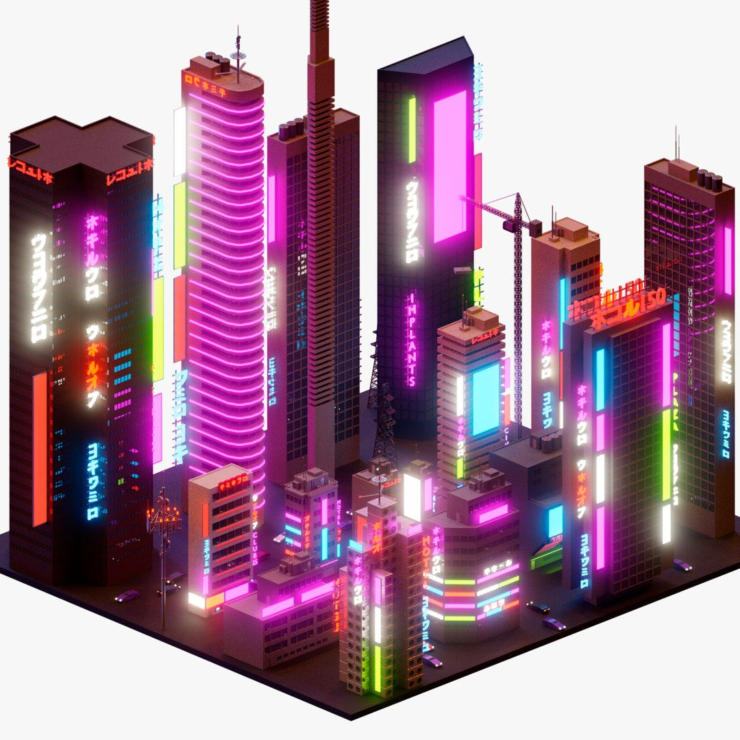 Wallpaper #2RmpHo8BtGB6xQ781XkK59 3D Cyberpunk City Model Turbosquid 1810135