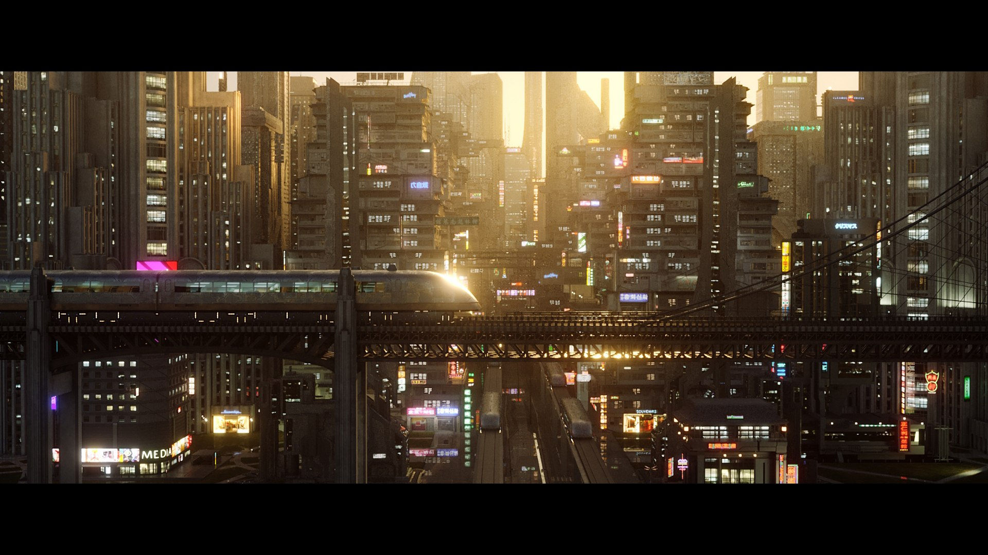 Wallpaper #-0VOk44B7YBJg1BVGZ5L41 3D Cyberpunk Asian City Scene Turbosquid 1761204