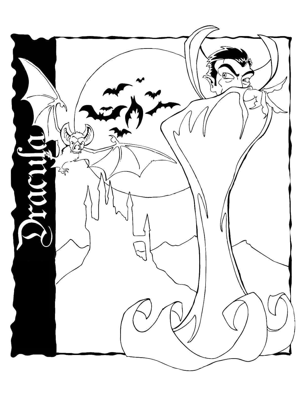 Wallpaper #UEBvMJMBJhL2WPbav8H-359 Dracula and Bats Coloring Page Download Print or Color Online for Free