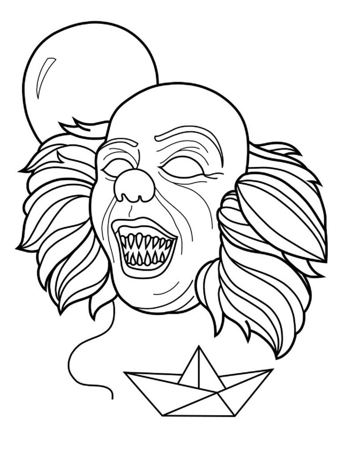Wallpaper #amc8DJMBSpphPi3-C929423 Creepy Clown Pennywise Coloring Page Download Print or Color Online