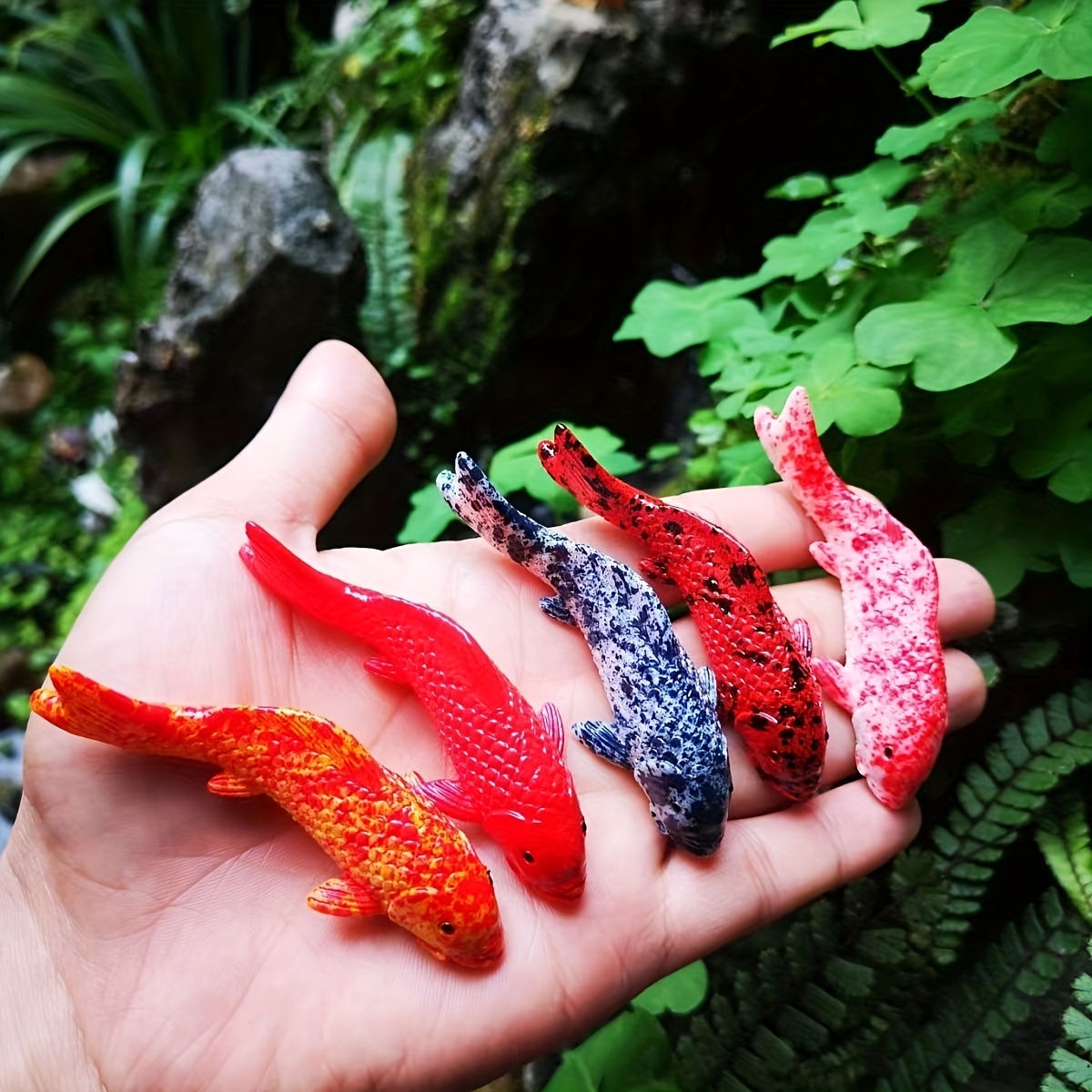 Wallpaper #ime4ApMBSpphPi3-D7BO506 Set 1pc5pcs Resin Koi Diy Micro Landscape Ornaments Fish Tank