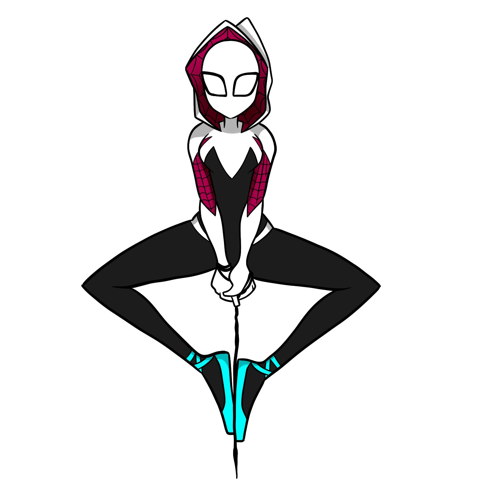 Wallpaper #AfSaOpMBKFX8bn3rEnm334 How to Draw Spider Gwen Hanging on a Web Sketchok