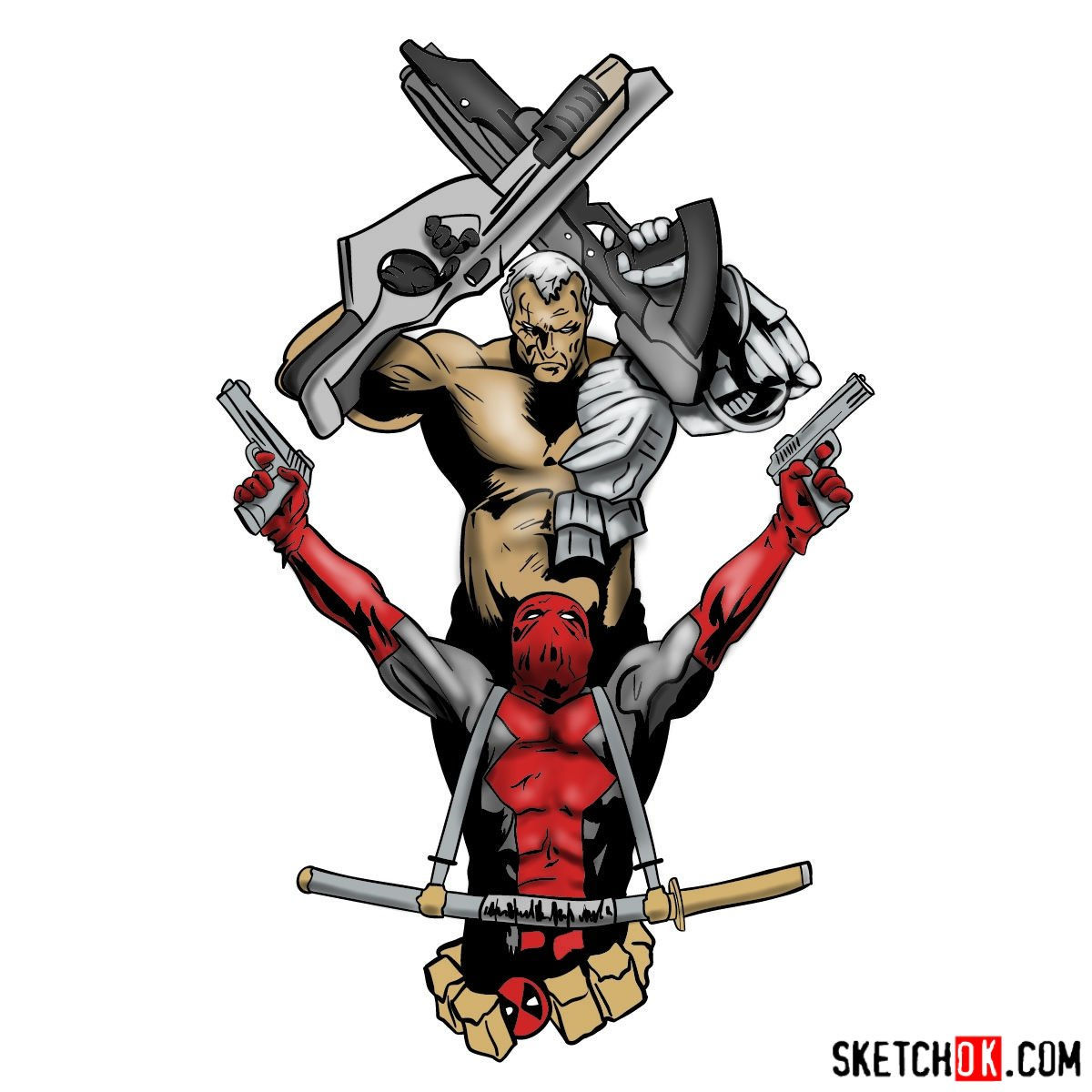 Wallpaper #pZxE4ZIBZHQxiYarGLot325 Deadpool Weapons Drawing