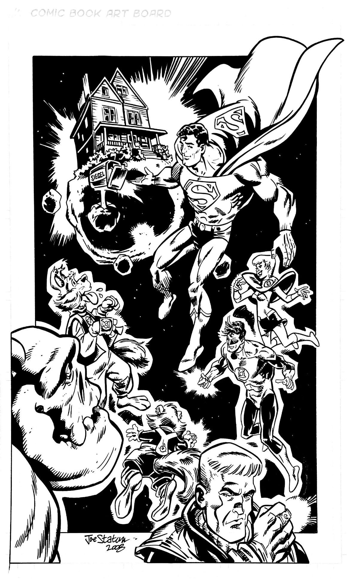 Wallpaper #p2cw6ZIBSpphPi3-DUA8212 Superman Green Lanterns Illustration by Joe Staton in R Ms DC Comic
