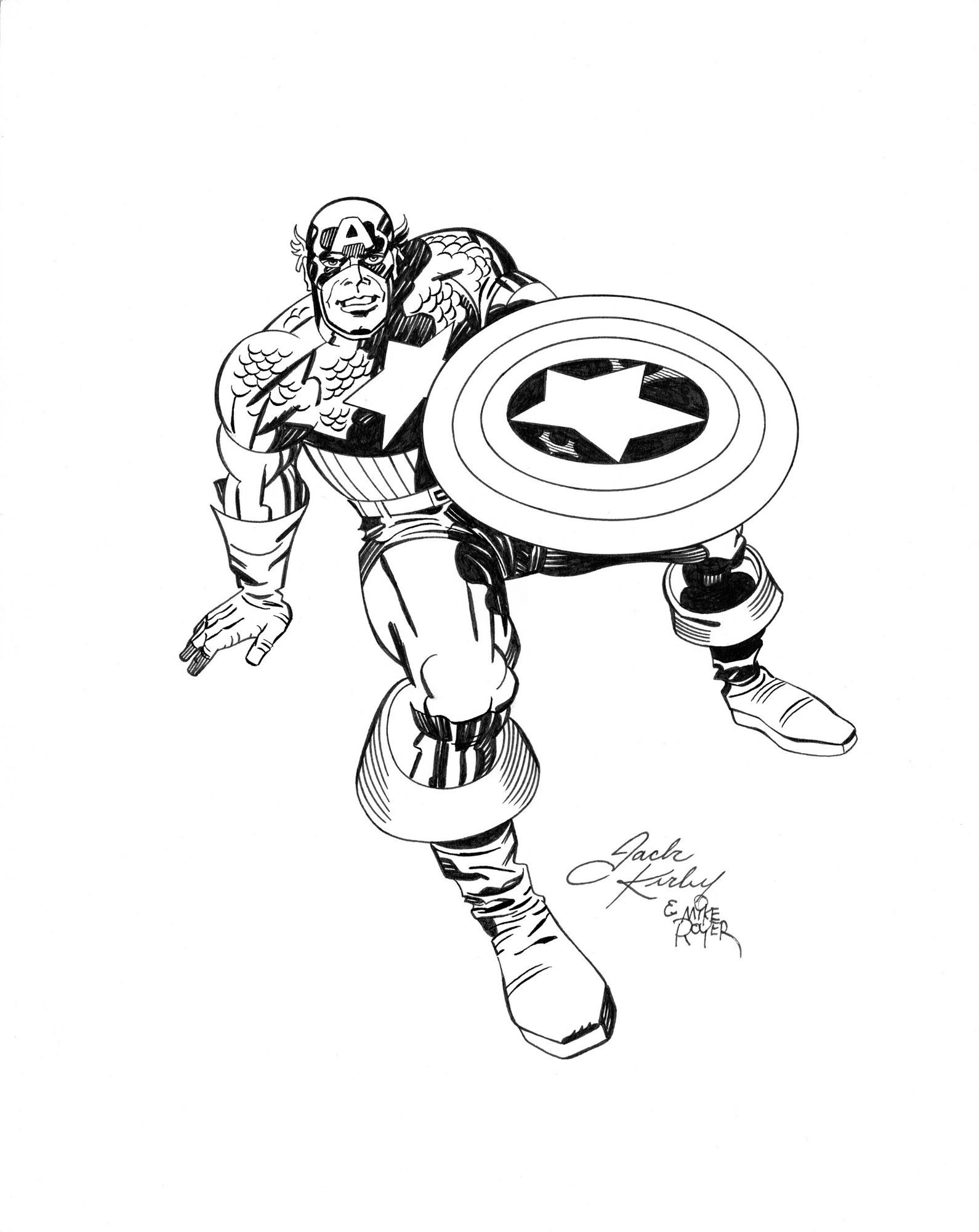 Wallpaper #5md7-pIBSpphPi3-k5Dd192 Captain America by Mike Royer Over Kirby in Brendon and Brian Fraim