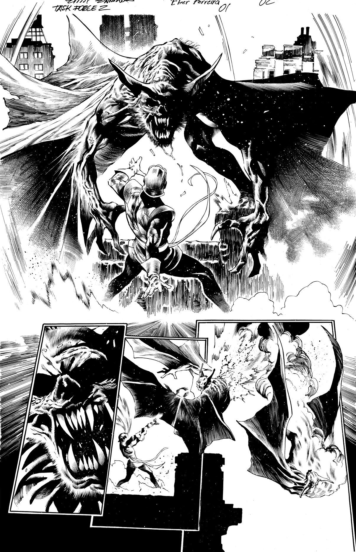 Wallpaper #eWgRG5MBSpphPi3-Fx6I303 Task Force Z 1 Pg 2 Man Bat in Michael Logans Eddy Barrows Comic Art