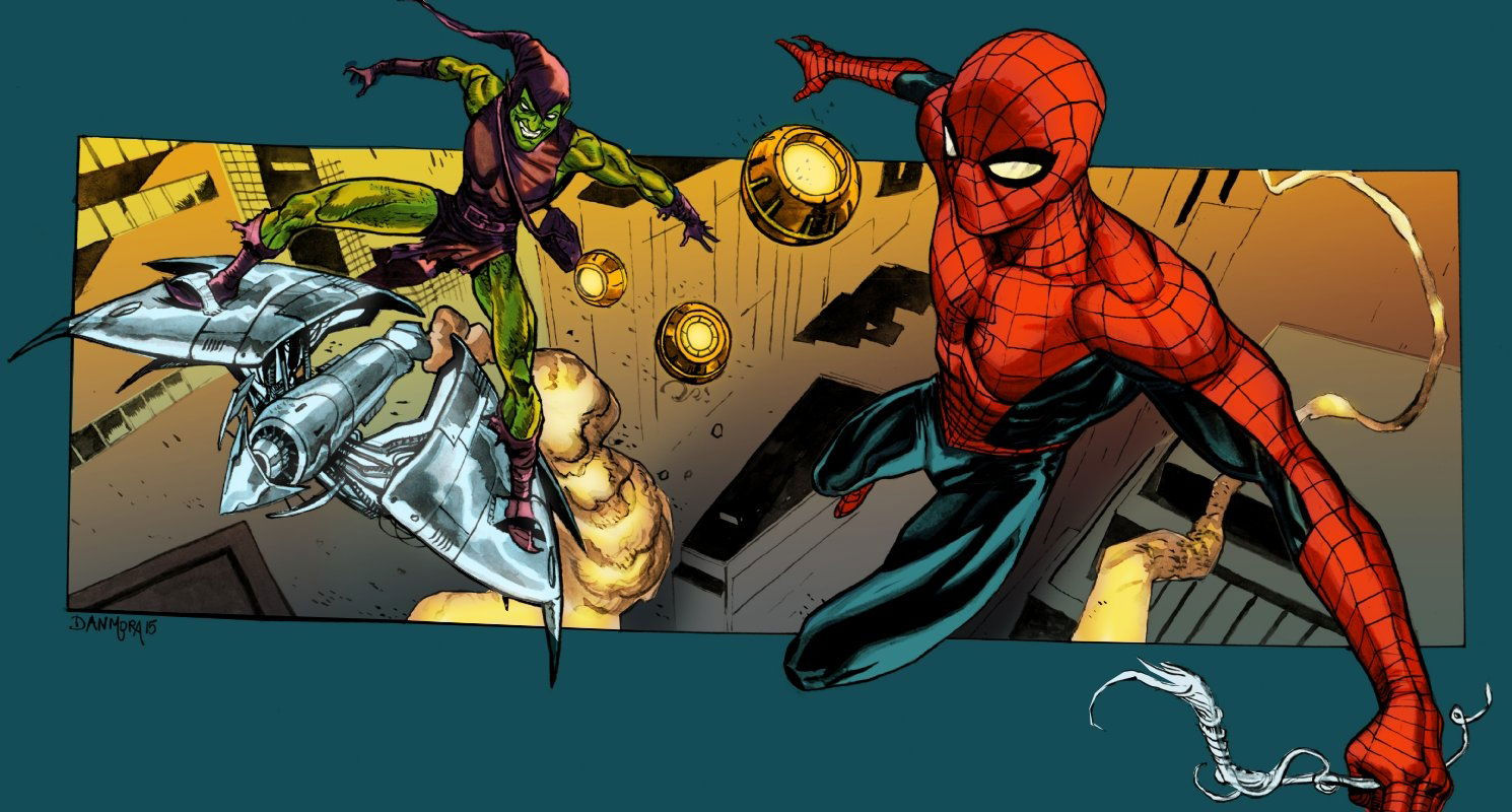 Wallpaper #G1ase5cBsd6xcFiE091J49 Spider Man vs Green Goblin by Dan Mora Colors by Shane M Bailey in