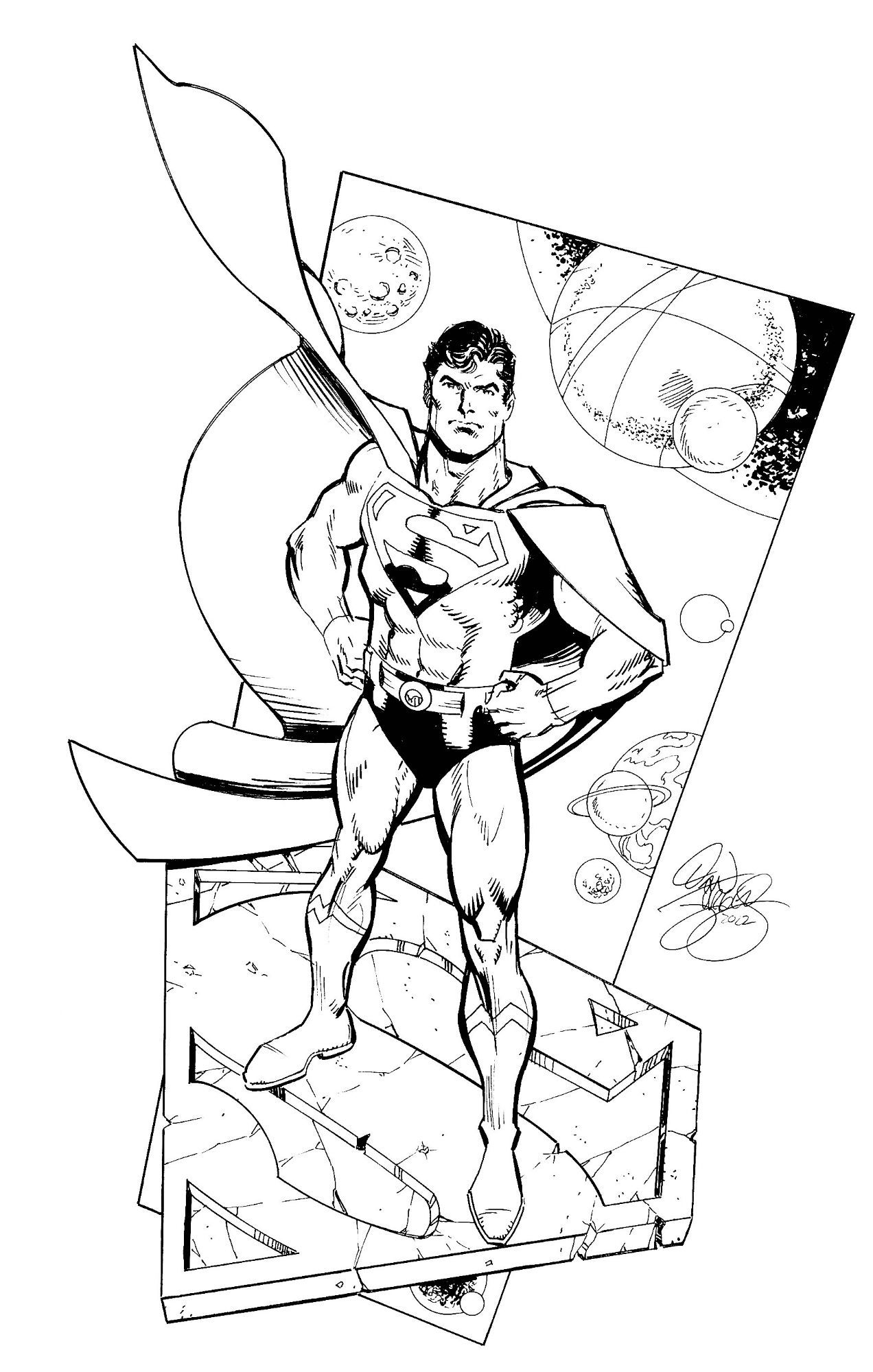 Wallpaper #DheCPpMBPLD5_VENvOBA296 Superman Illustration in Supermans Mullets DC Unpublished Comic Art