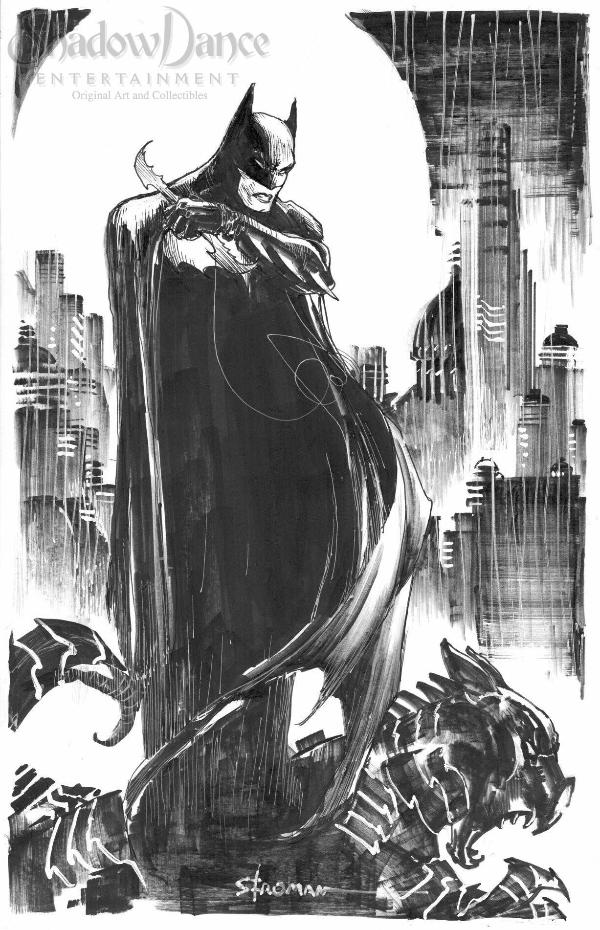 Wallpaper #7jMpM5MBcgDP3FvJVqk-97 Batman Over Gotham Sketch by Larry Stroman 2018 in Dave Kopeckis