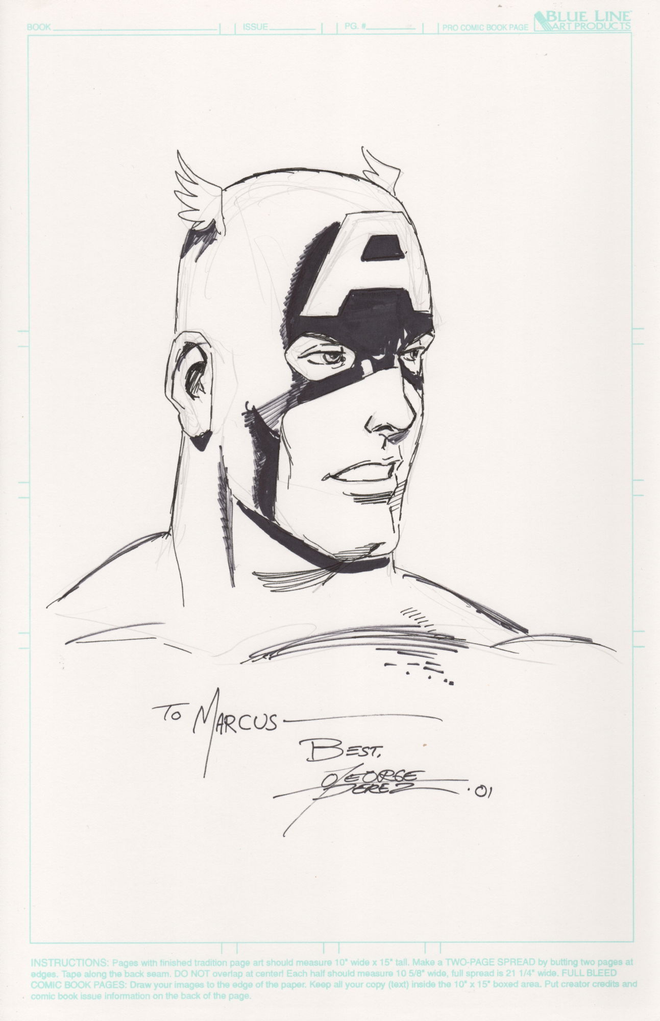 Wallpaper #5md7-pIBSpphPi3-k5Dd152 Captain America by George Perez in Marcus Wais Convention Sketches
