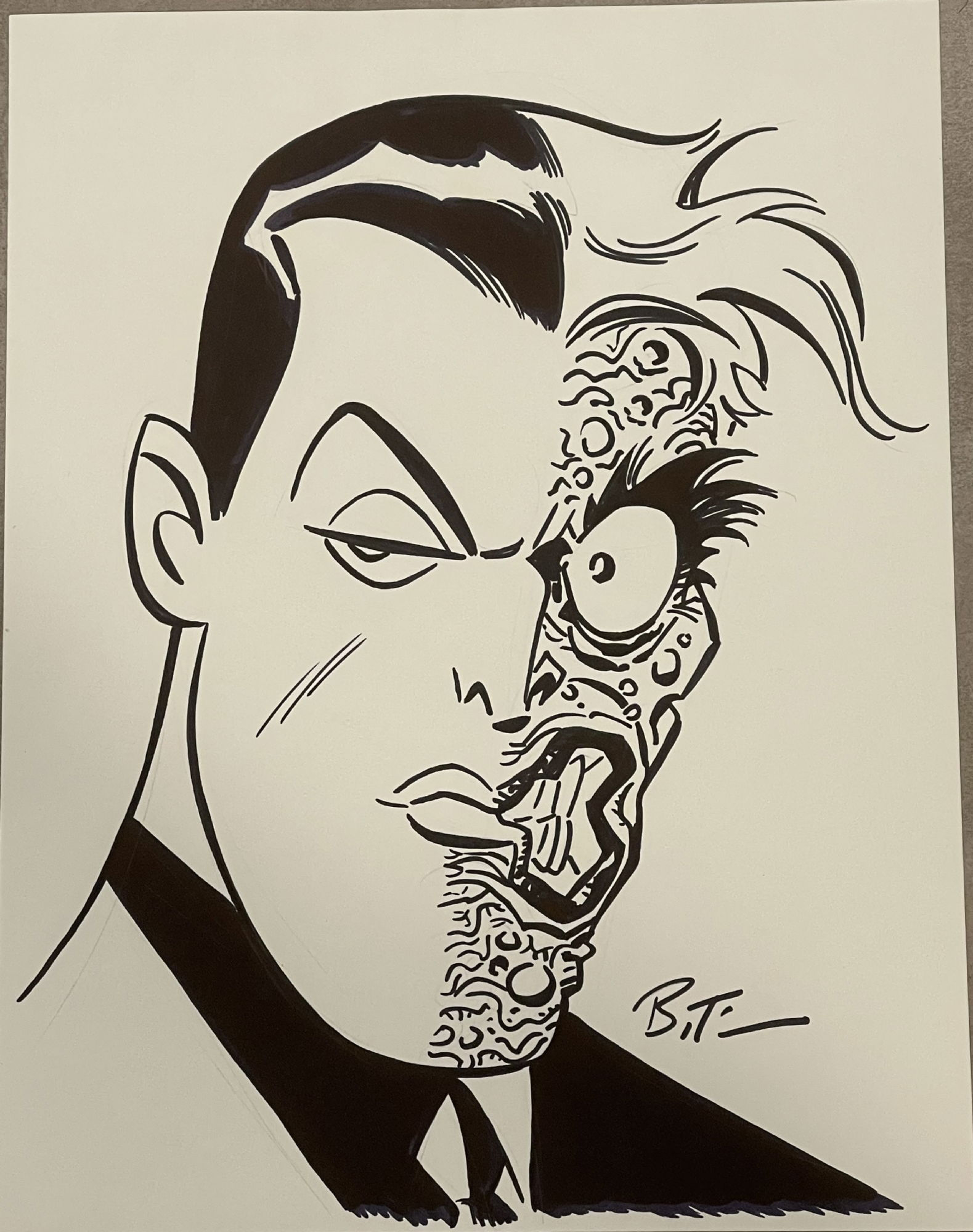 Wallpaper #1BmuOI8BtGB6xQ78W6ju3 Two Face Headshot in Michael Chad Cloes Bruce Timm Art Comic Art