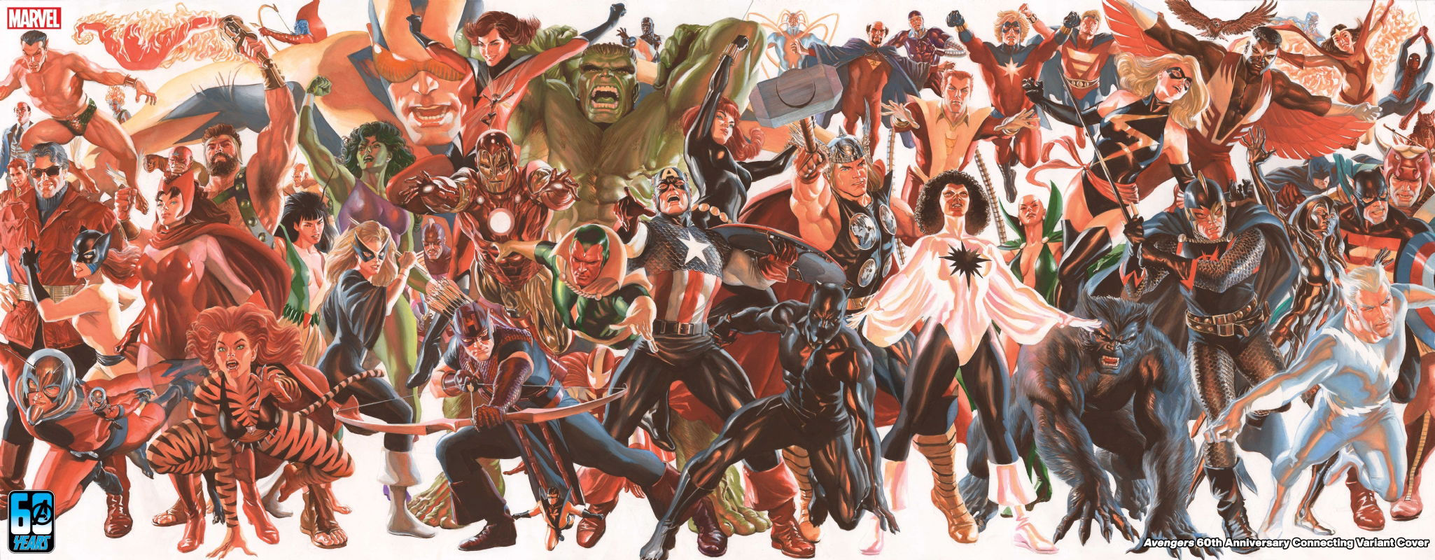 Wallpaper #6mgpH5MBSpphPi3-WCp1252 Alex Ross Avengers 60th Anniversary Original in Sal Abbinantis Alex