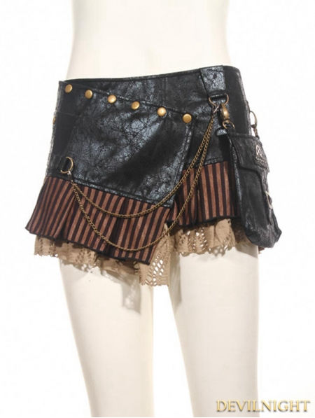 Wallpaper #_bmH3pIBJvJKYCmESQX012 Black Steampunk Short Skirt with Waist Bag Devilnightcouk