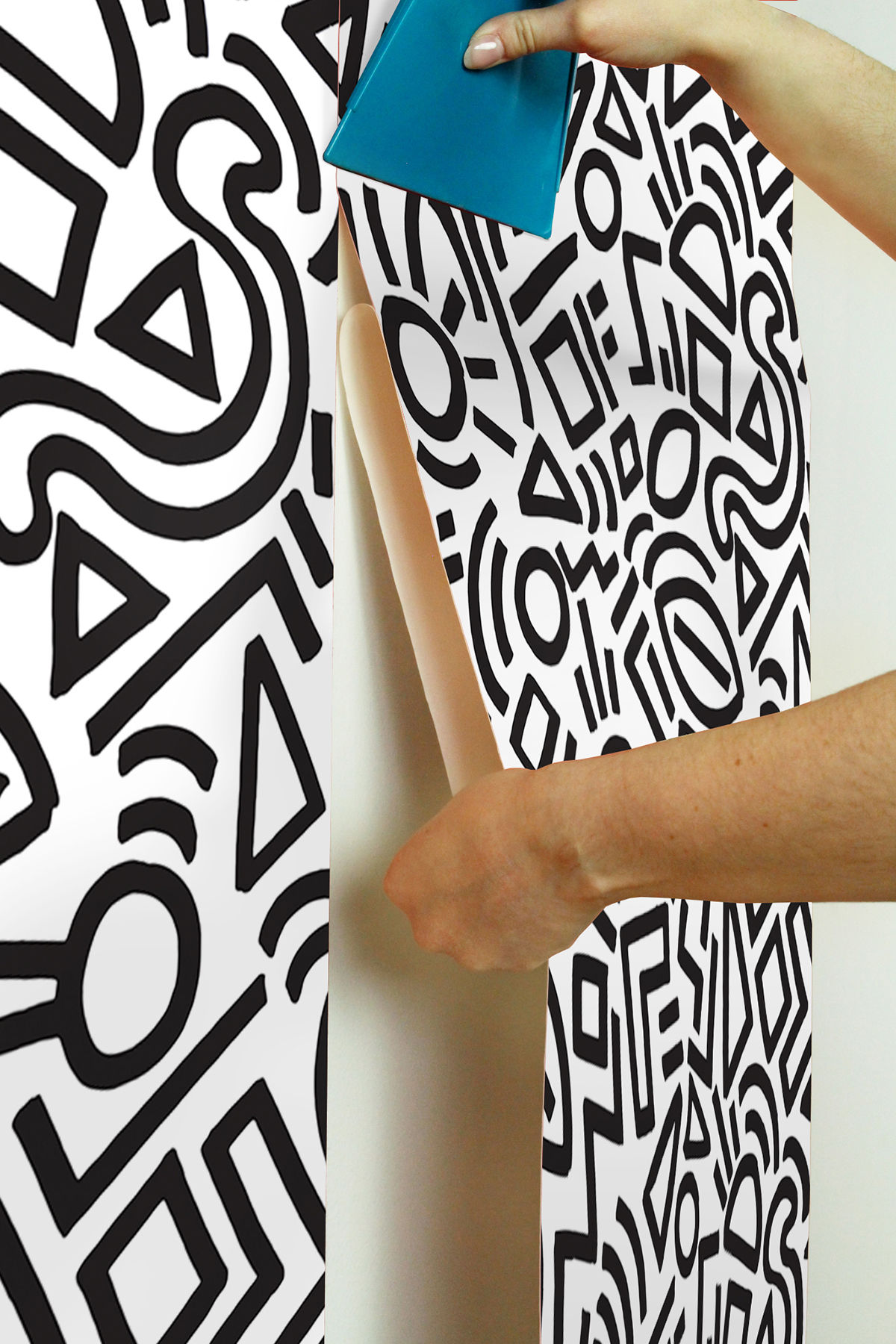 Wallpaper #BGc5B5MBSpphPi3-MMXD204 Aes4789 Black Doodle Abstract Peel and Stick Wallpaper by Aelfie X