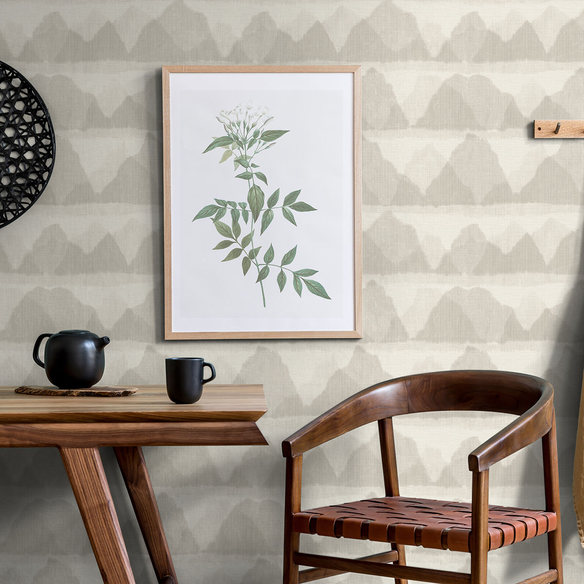 Wallpaper #EhmcNo8BtGB6xQ78TKPb49 Nus3950 Taupe Mountain Peak String Peel and Stick Wallpaper by