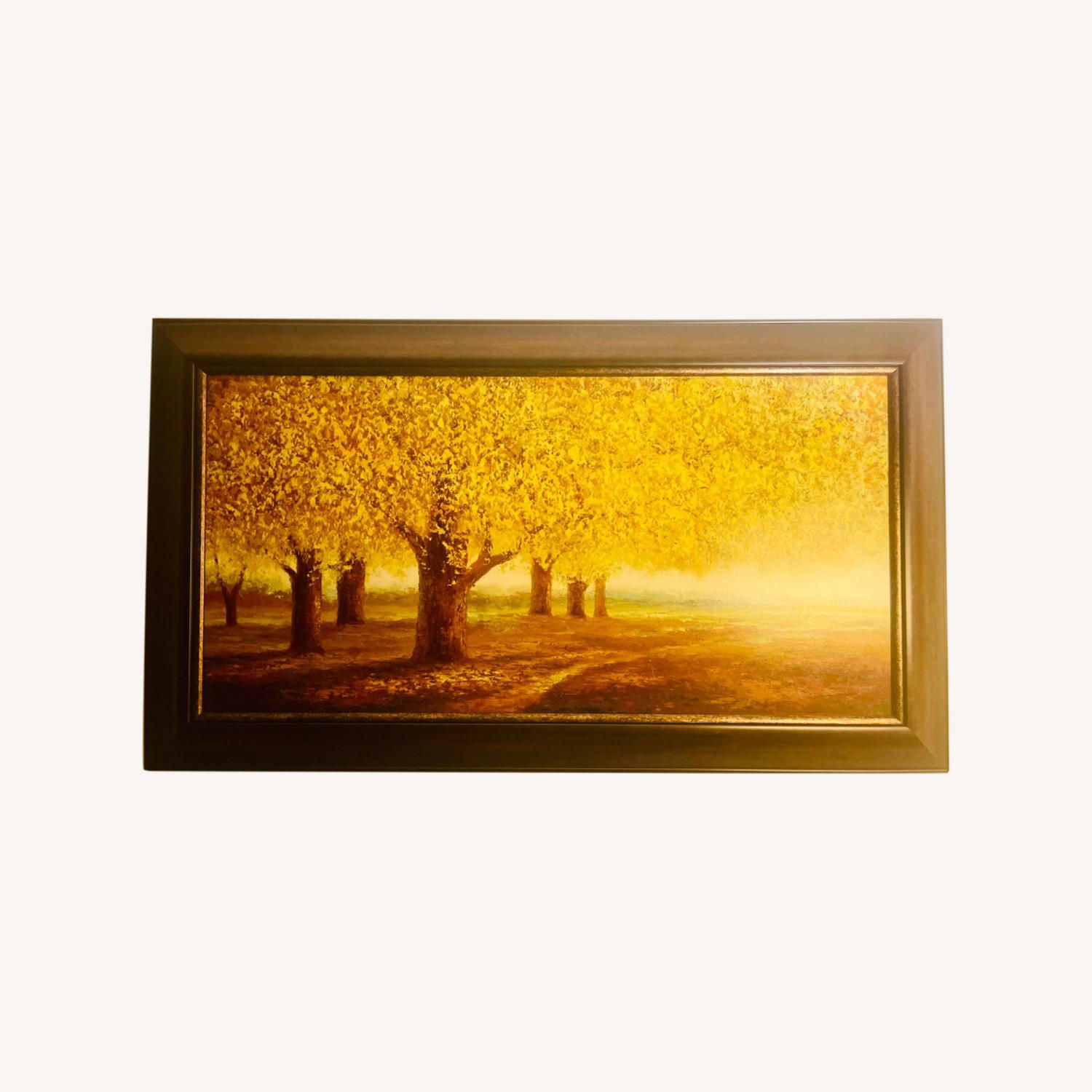 Wallpaper #d2c4EZMBSpphPi3-OPZ1301 Yellow Abstract Forest Art Piece Aptdeco