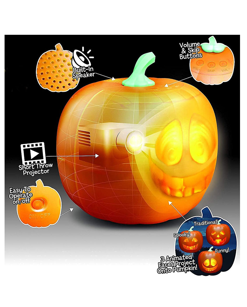 Wallpaper #-mhaFJMBSpphPi3-rAPx376 Jabberin Jack Talking Halloween Pumpkin Horror Shopcom