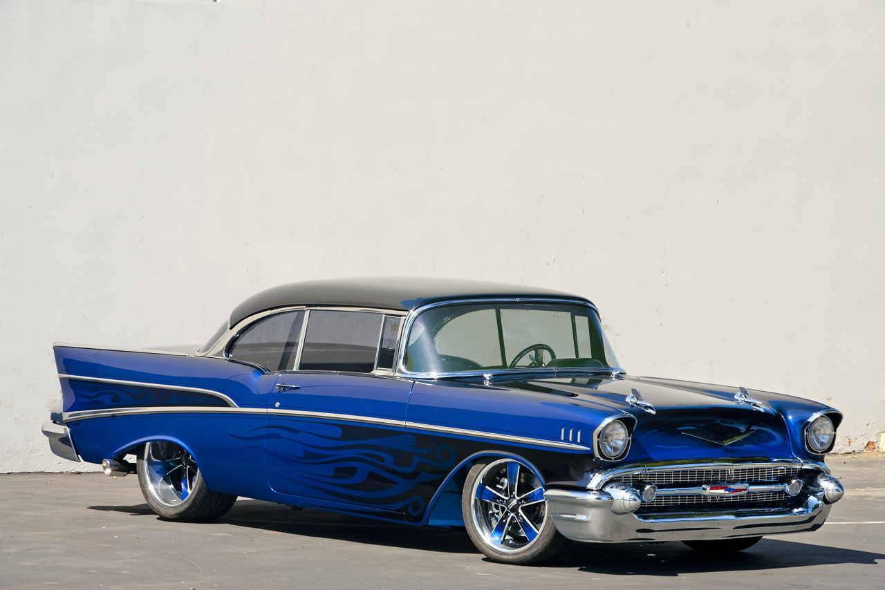 Wallpaper #c2c__JIBSpphPi3-x5fl169 1957 Chevrolet Bel Air American Racing Burnout Custom American Racing