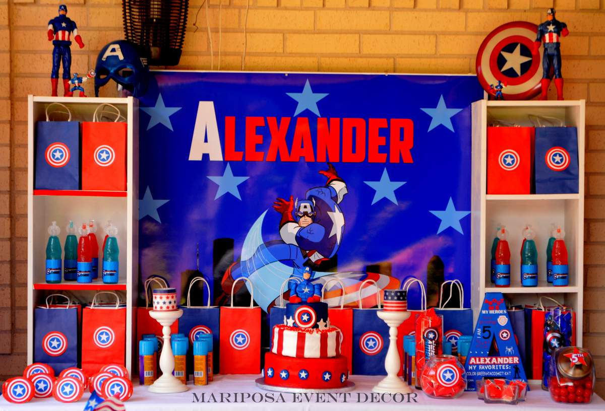 Wallpaper #THPrgo4BFI5NbQkszxmX25 Captain America Themed Birthday Party Decorations