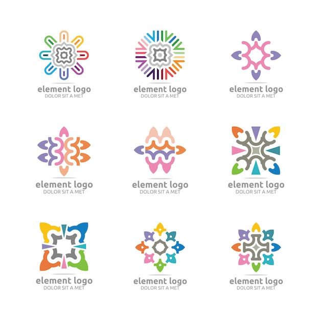 Wallpaper #GLmI3ZIBJvJKYCmEJwEF68 Premium Vector Element Logo Set