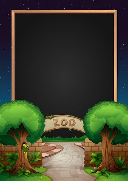 Wallpaper #YHeLJ5MB-pgBXx60Pqbv33 Free Vector Blackboard Template with Zoo in Background