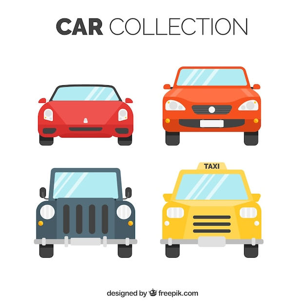Wallpaper #QWd37pIBSpphPi3-ql0r274 Free Vector Frontal View of Four Car with Variety of Designs