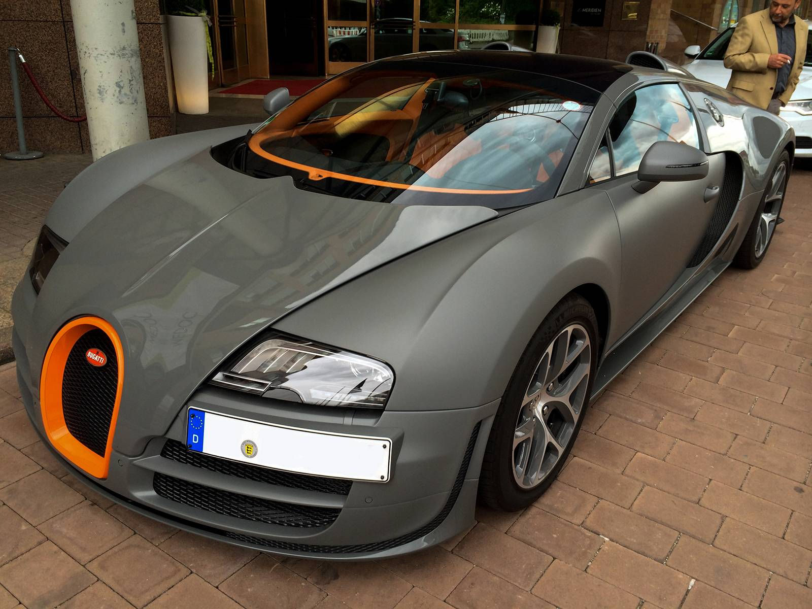 Wallpaper #ImhEGZMBSpphPi3-mhZ2230 Matte Grey Bugatti Veyron Grand Sport Vitesse in Stuttgart Gtspirit