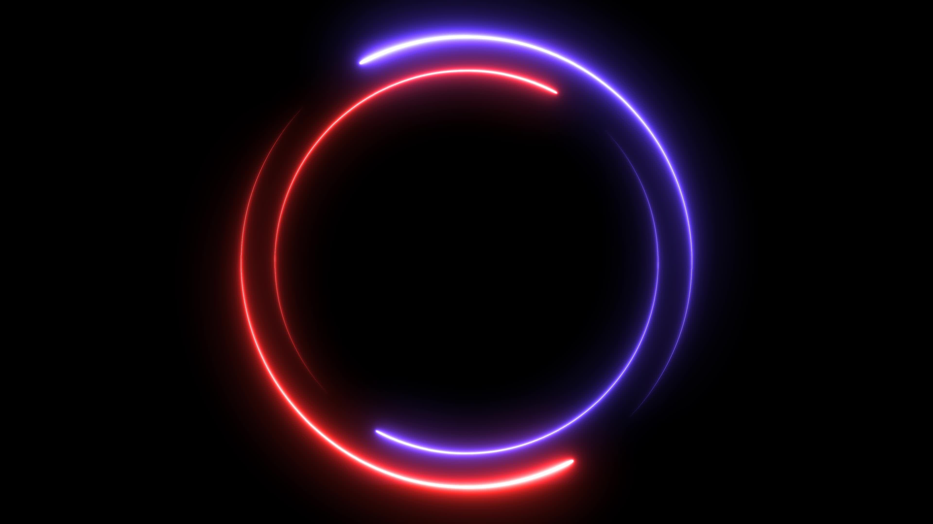 Wallpaper #4OpxVpMBlwTYPL18DQ9m78 Blue and Red Neon Glowing Circle Frame Background Repetitive Motion