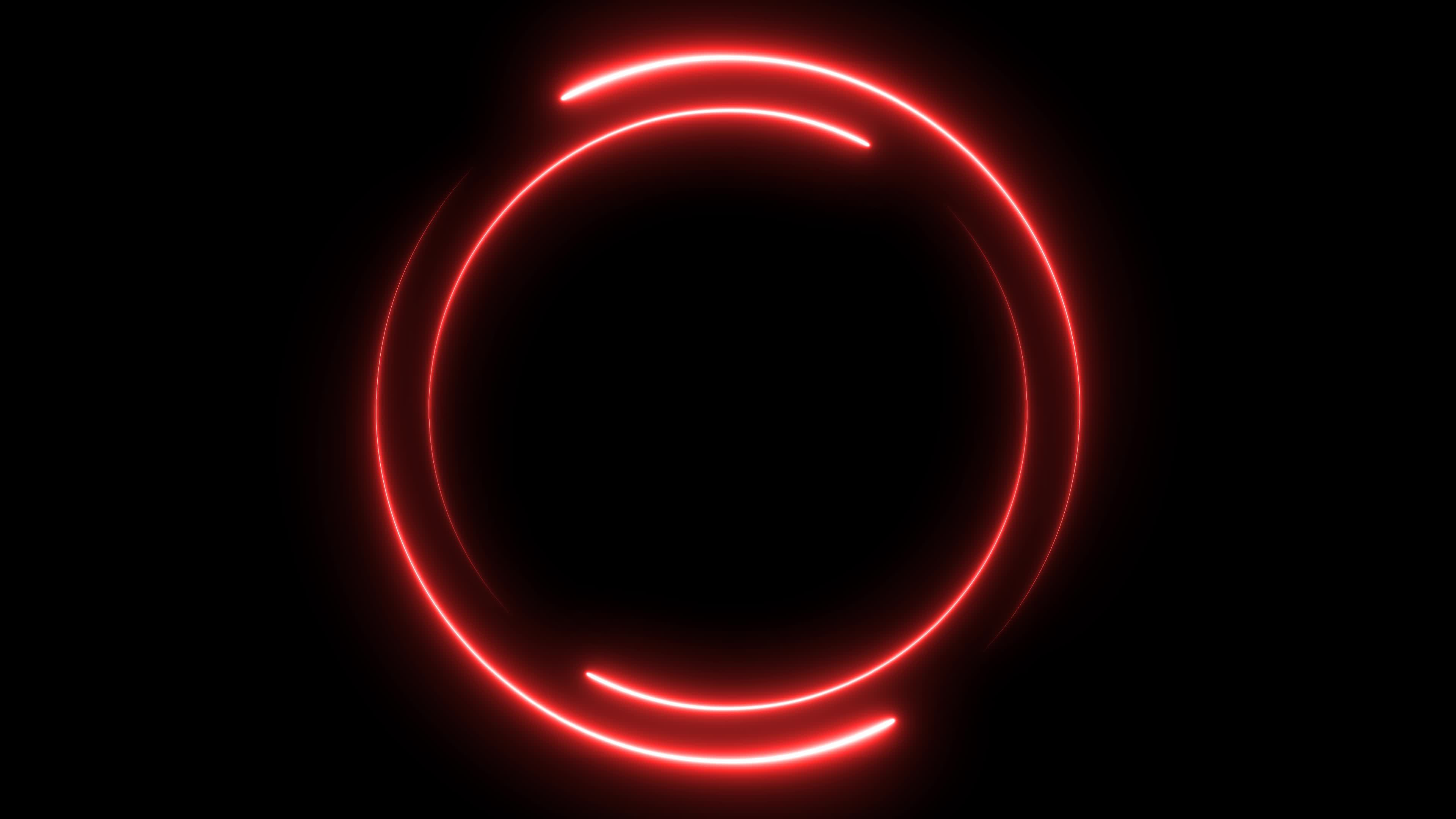 Wallpaper #4OpxVpMBlwTYPL18DQ9m46 Red Neon Glowing Circle Frame Background Repetitive Motion Animation