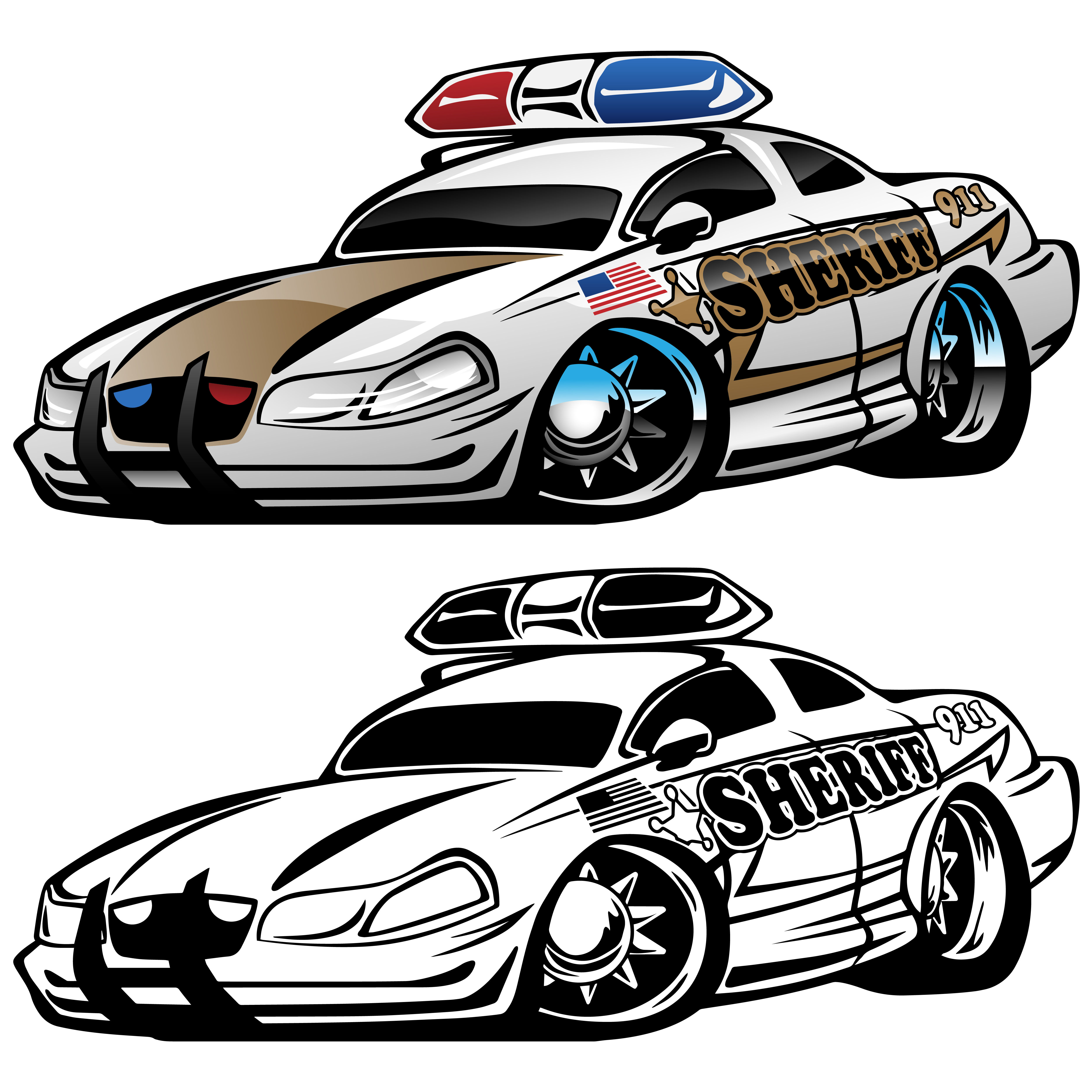 Wallpaper #UEABMJMBJhL2WPbawr9e359 Sheriff Muscle Car Cartoon Vector Illustration 345290 Vector Art at