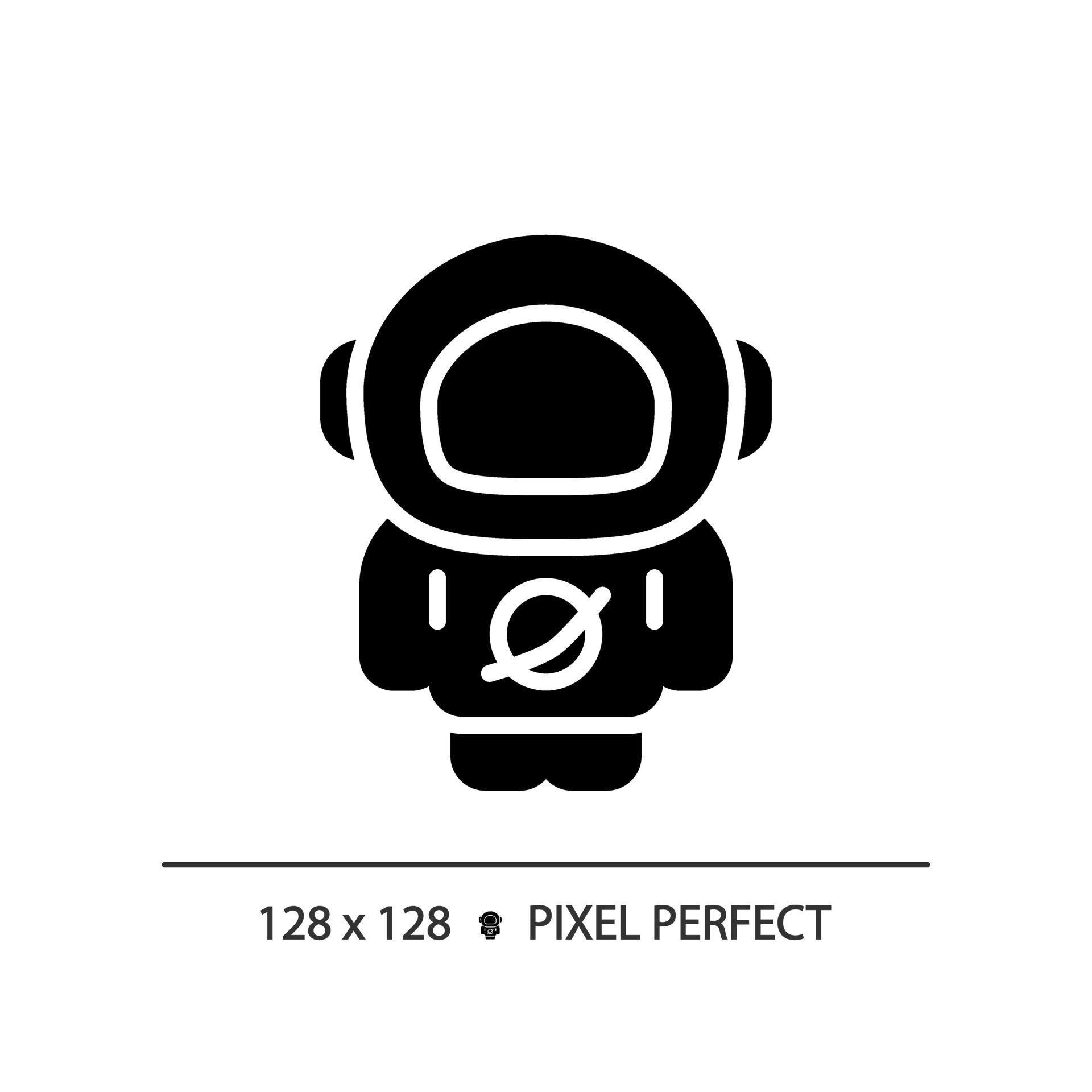 Wallpaper #YjGbNZMB5zzyi_yY1Fda364 Astronauta Pixel Perfecto Negro Glifo Icono Espacio Explorador Cohete