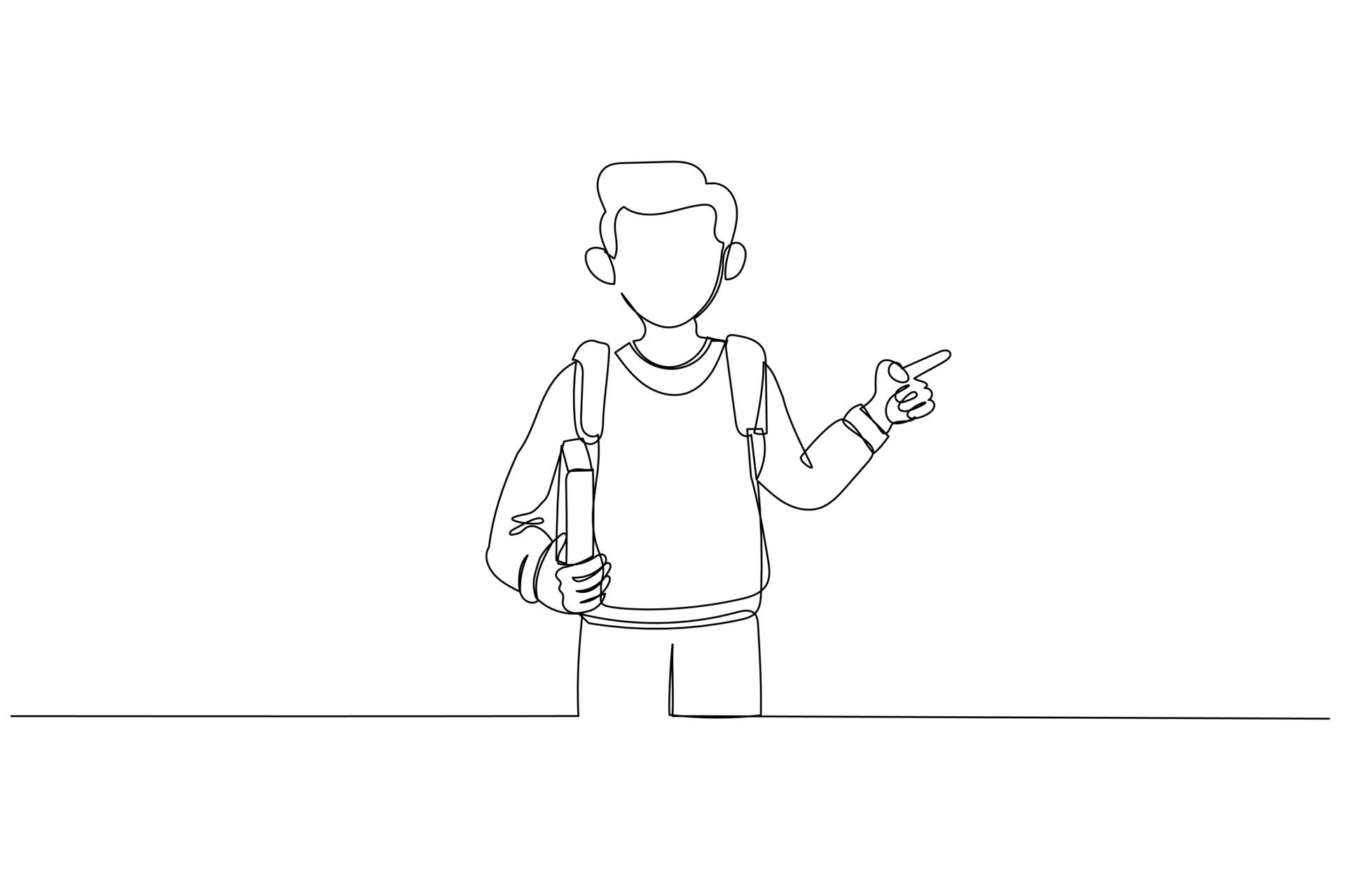 Wallpaper #nLgf2JIBJvJKYCmEN-Zo274 Drawing of Student Pointing Up on Blackboard Boy from Elementary