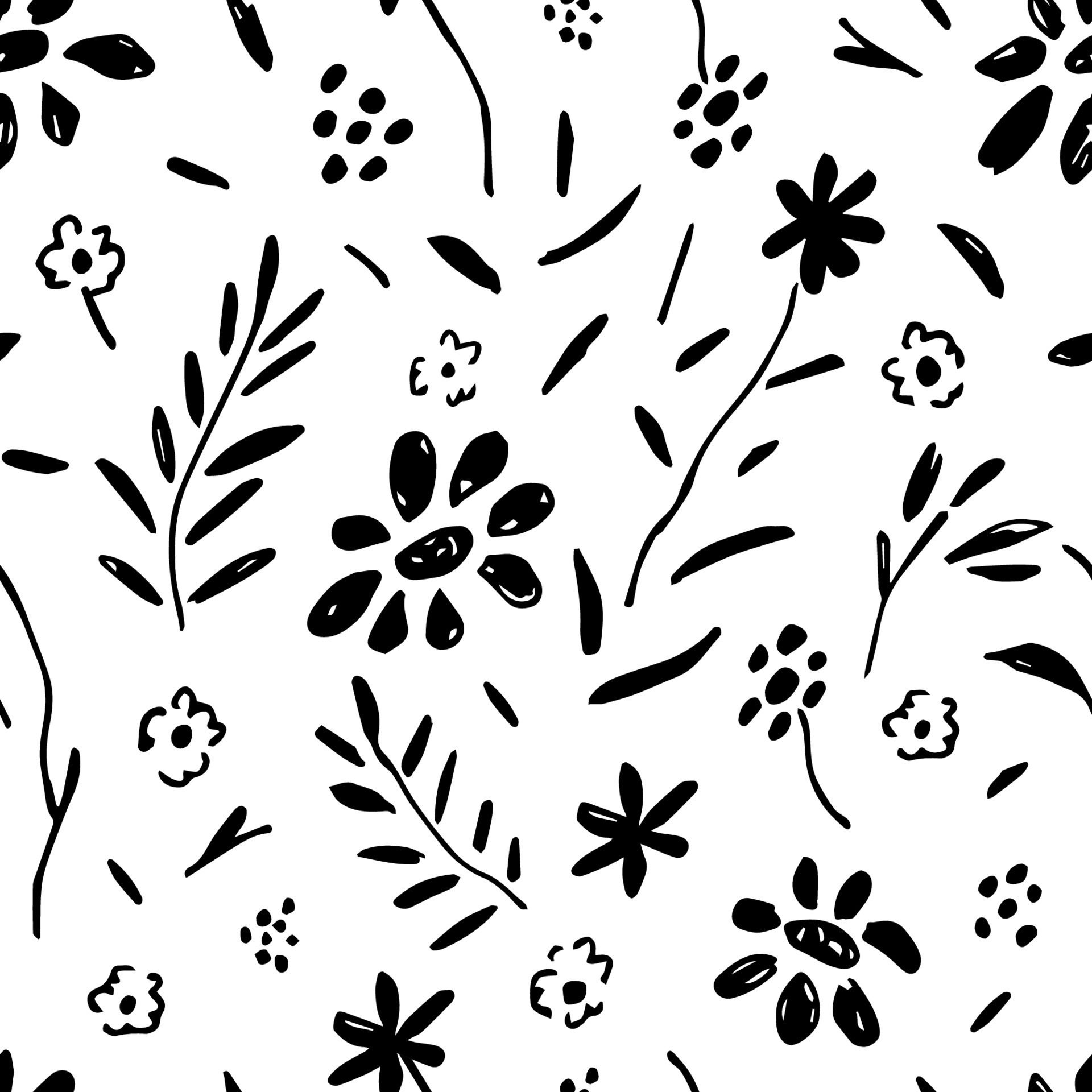 Wallpaper #4B2MLZMBlOZrFDOkv9C4293 Patron Transparente De Vector Floral Simple Dibujado a Mano Flores