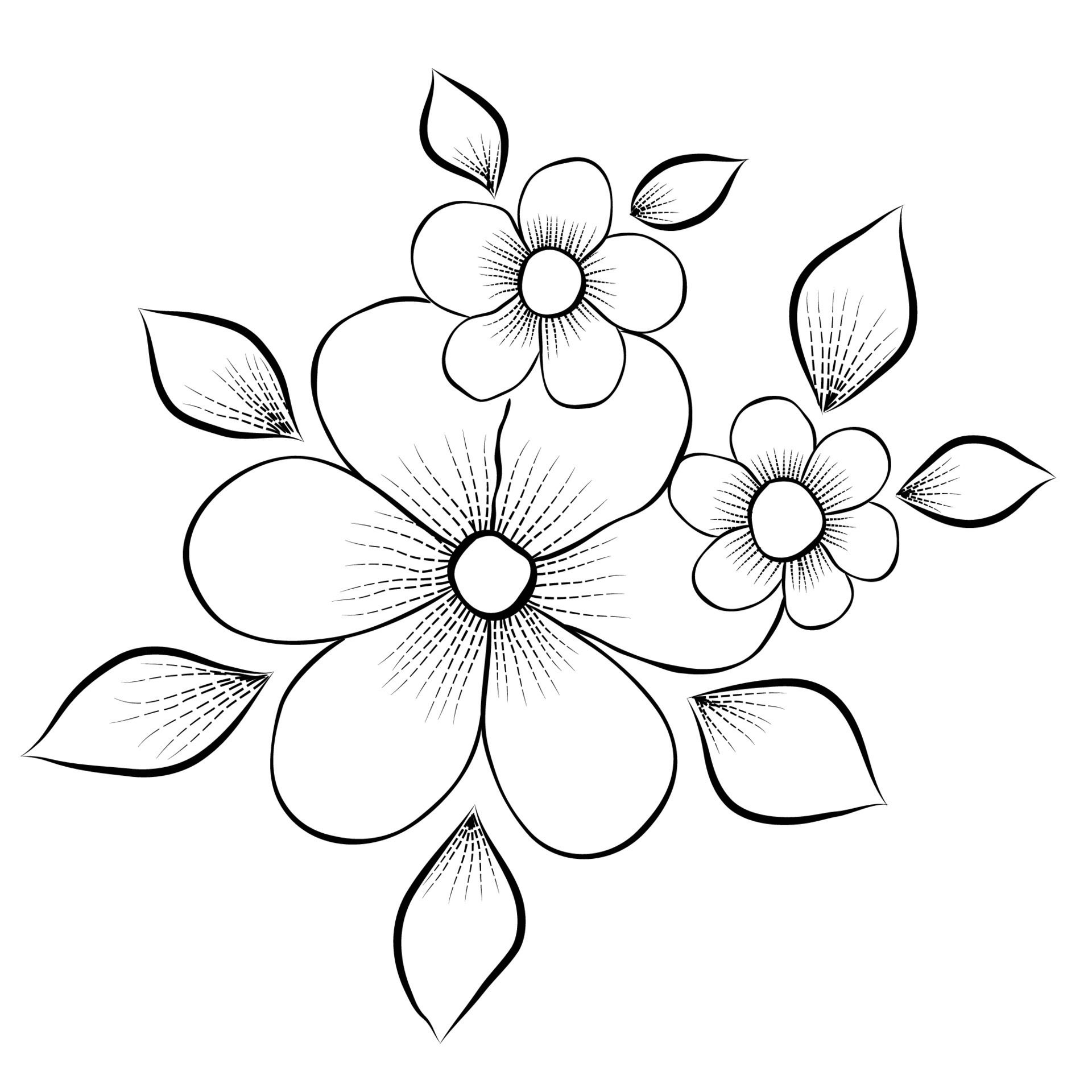 Wallpaper #xWhVIpMBSpphPi3-TTJ-31 Free Vector Line Art and Hand Drawing Flower Art Black and White Flat