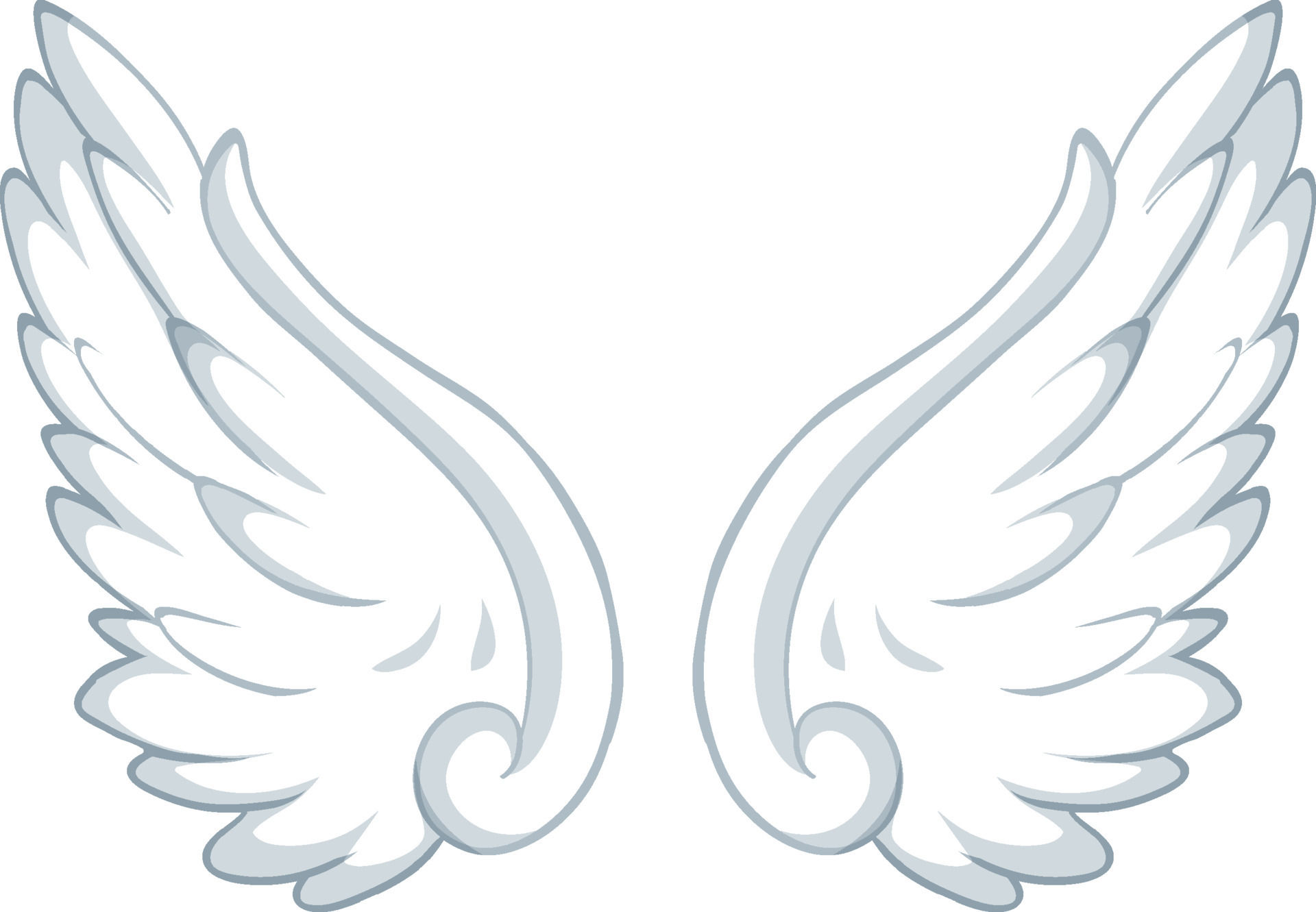 Wallpaper #gGdQ7pIBSpphPi3-YVxF246 White Wings Isolated on White Background 8615118 Vector Art at Vecteezy
