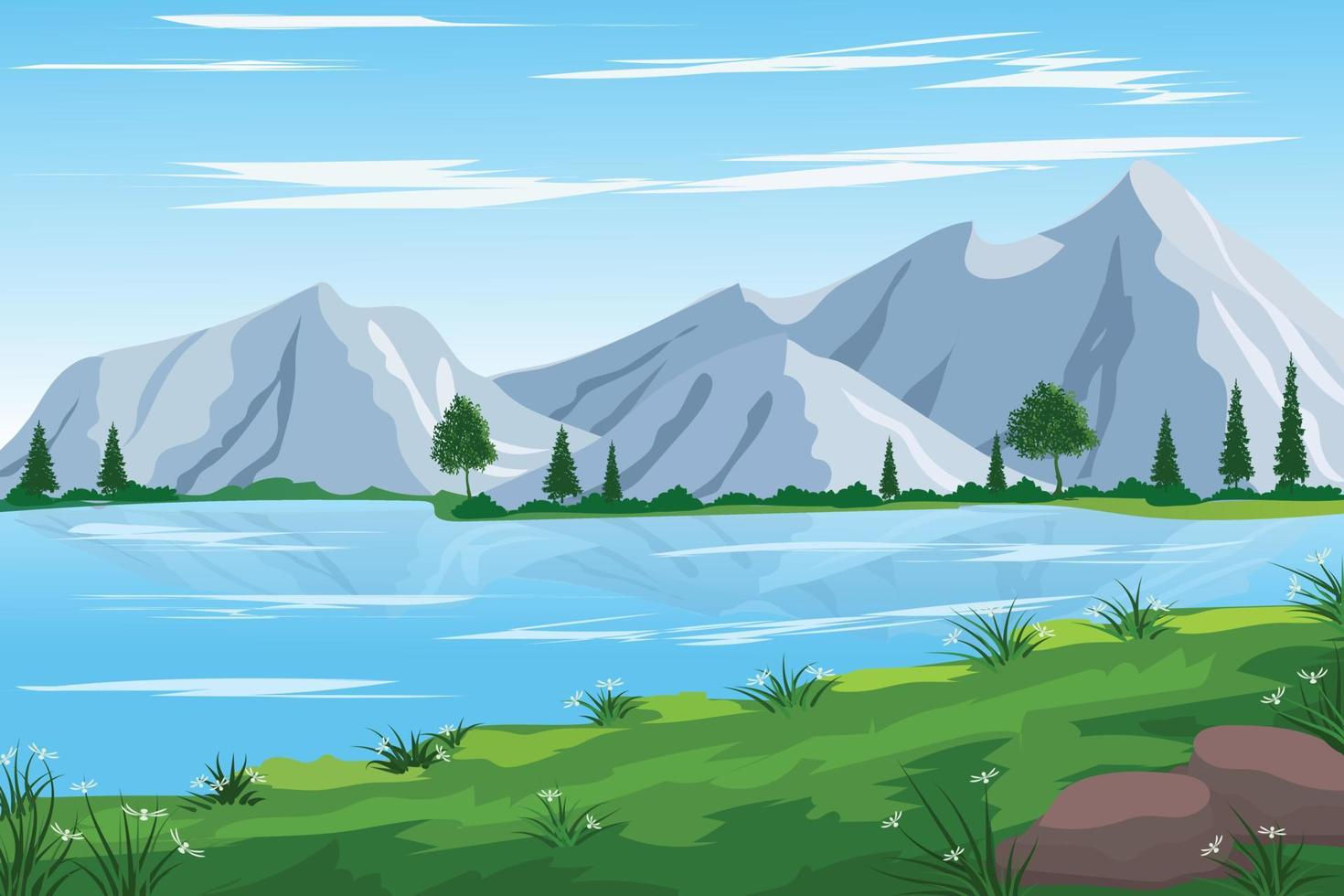 Wallpaper #9GjNGZMBSpphPi3-4hi1299 Beautiful Landscape Colorful Nature Scene Flat Design Background