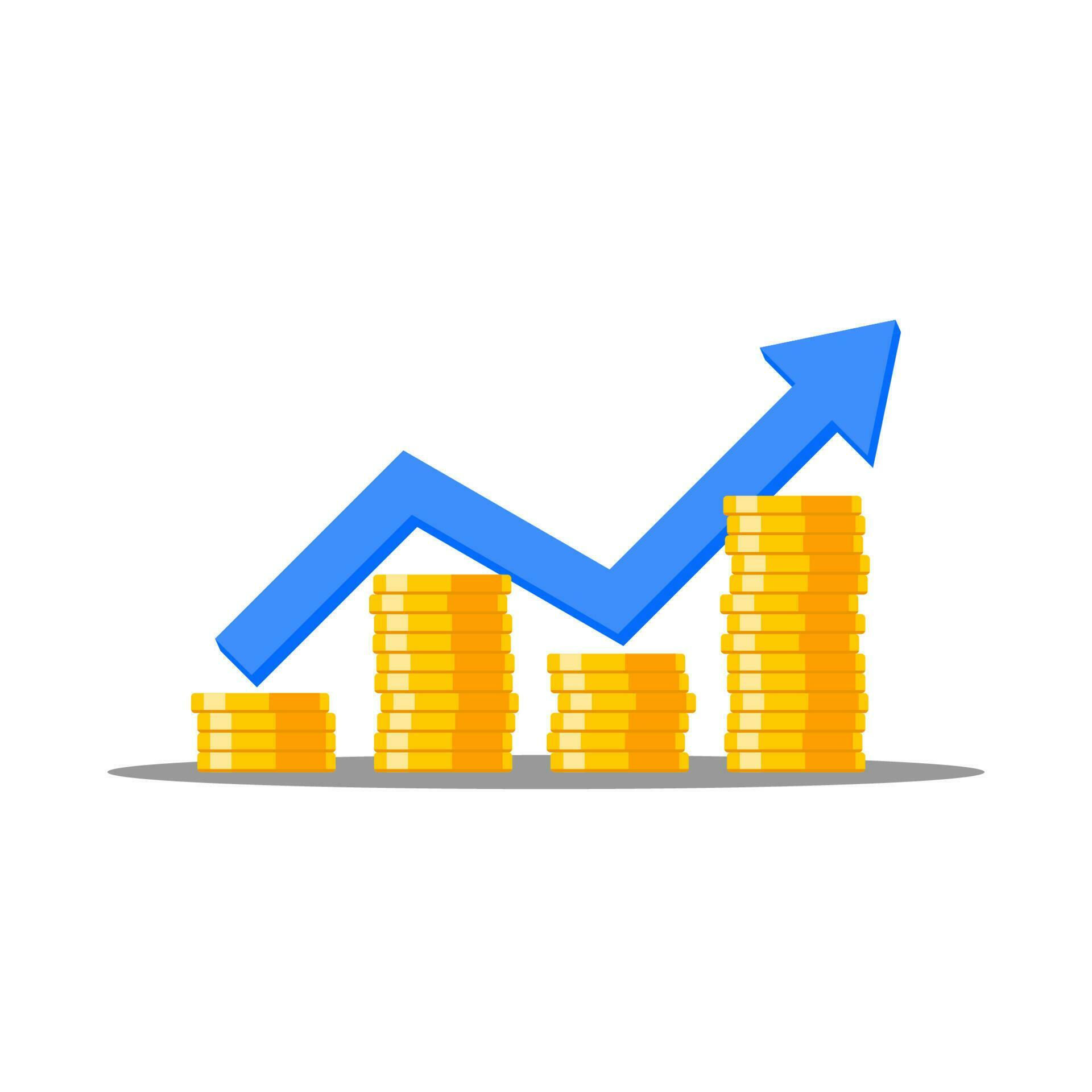 Wallpaper #h2cBEZMBSpphPi3-oPVg167 Gold Coins Price Up Blue Graph Shadow Icon Vector Isolated Price