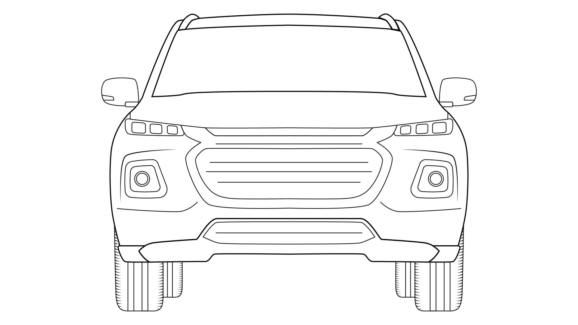Wallpaper #VuoBU5MBlwTYPL18ogqa257 Premium SUV Car Outline Vector Illustration on White Background