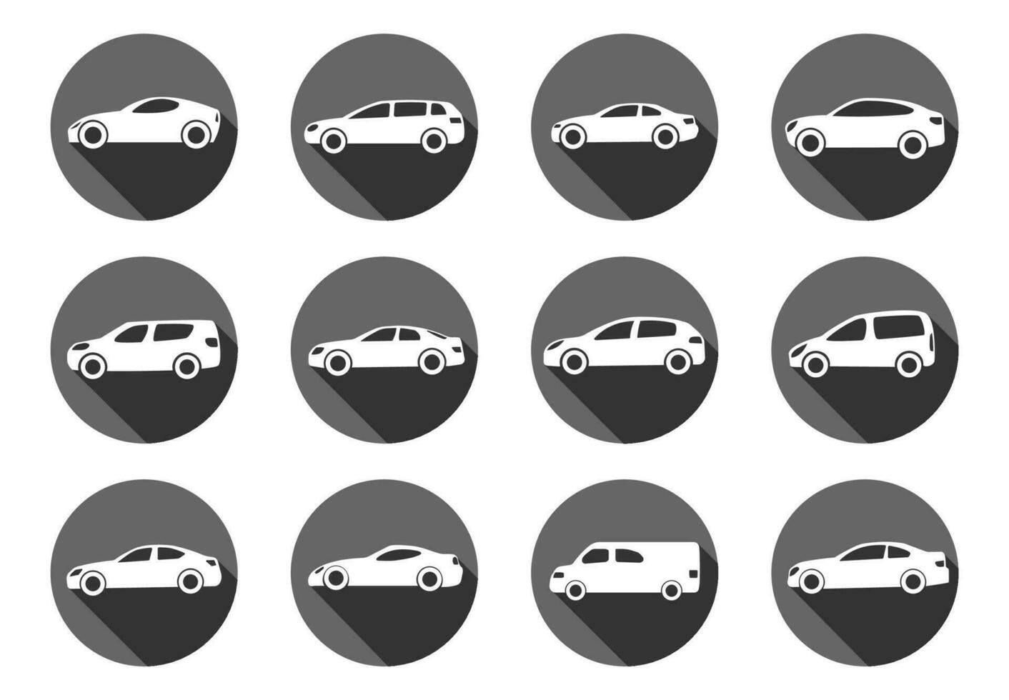 Wallpaper #BWgyGJMBSpphPi3-gxIM272 Set of Twelve Flat Style Cars in Circles with Shadow Vector