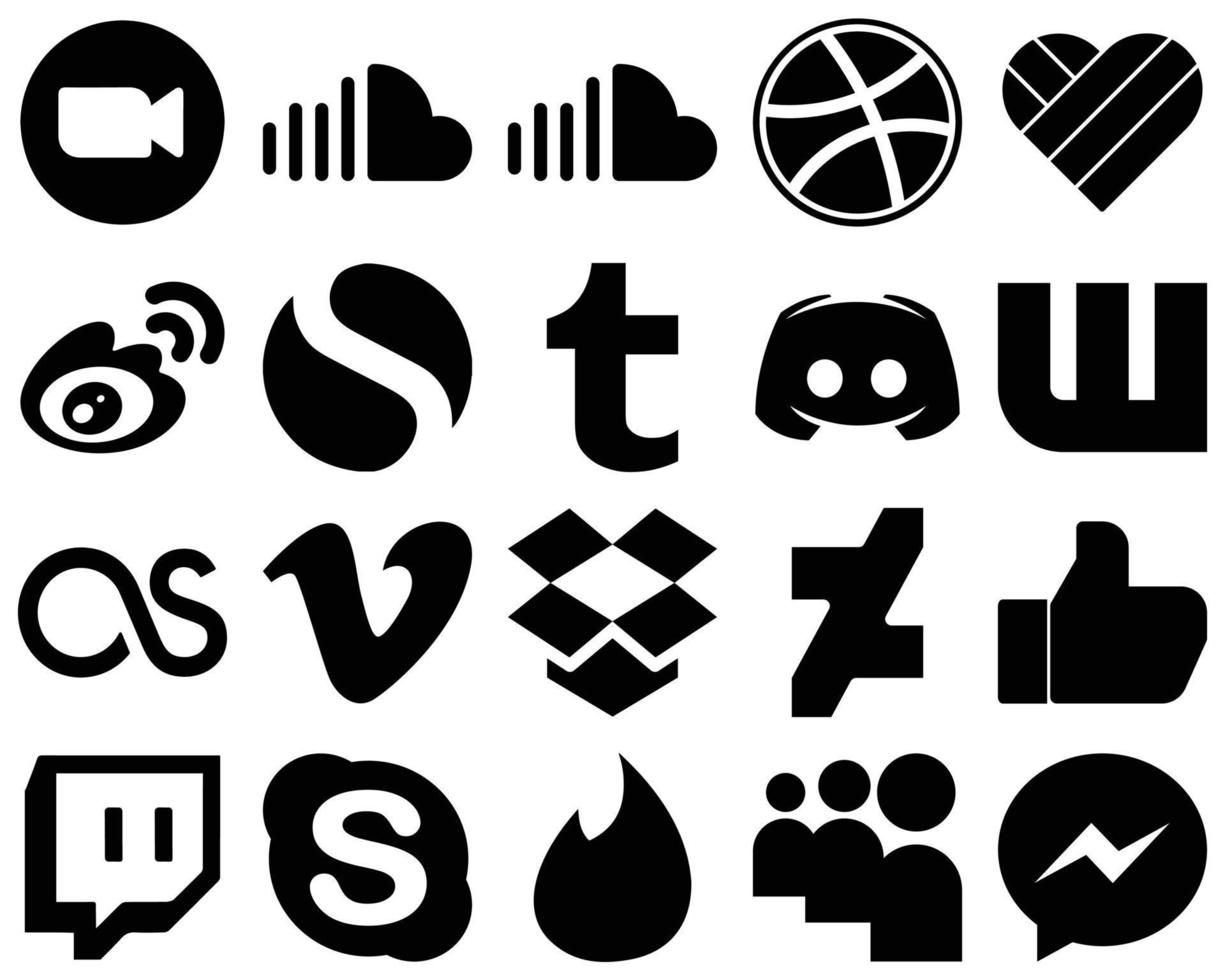 Wallpaper #q2eo85IBSpphPi3-BHbl159 20 Modern Black Solid Social Media Icon Set Such as Text Discord