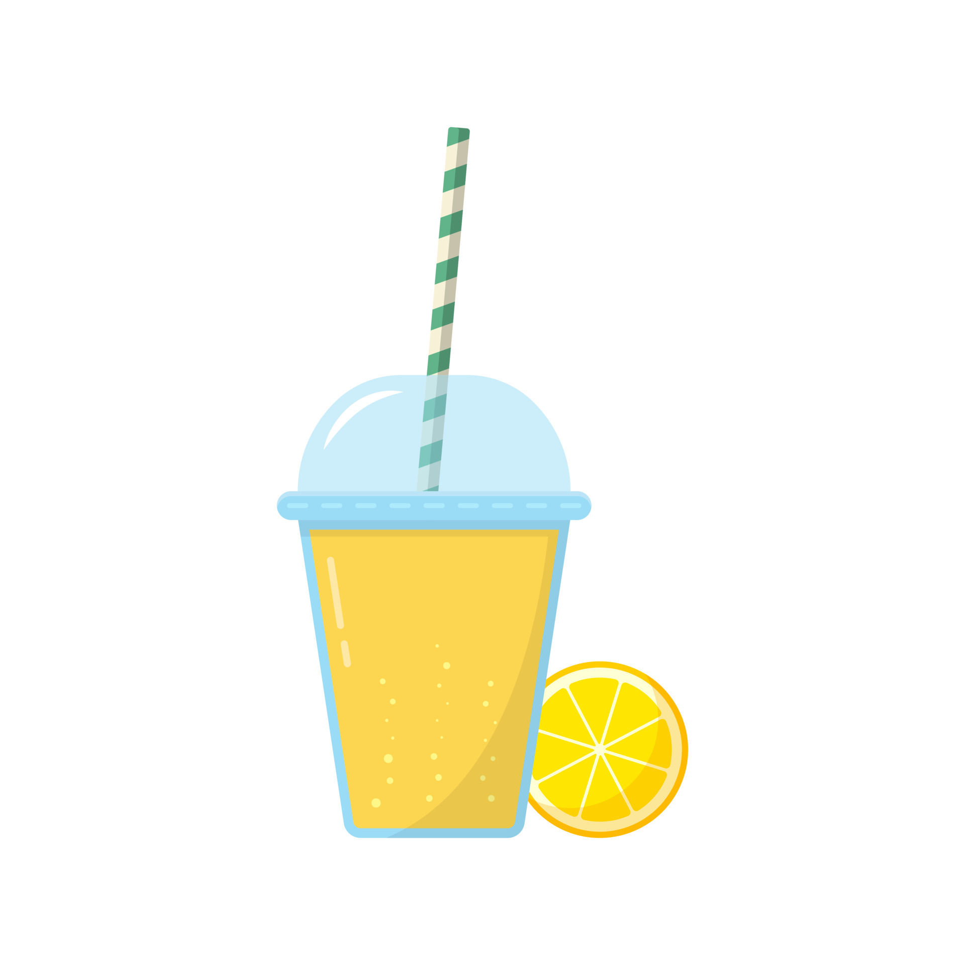 Wallpaper #GGfpAZMBSpphPi3-Wa1b73 Lemon Lemonade in Glass with Cap and Straw Illustration Slice of Lemon