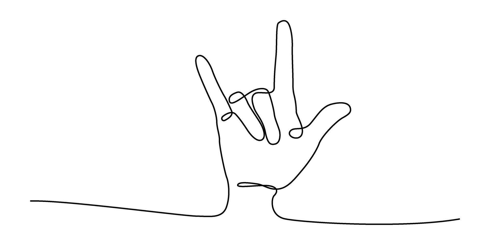 Wallpaper #sZy14pIBZHQxiYarjMHJ481 Hand Upward Raised I Love You Sign Gesture Drawing One Continuous Line