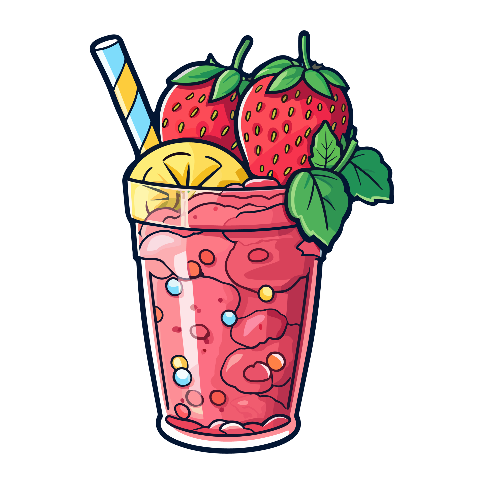Wallpaper #3mcEEpMBSpphPi3-A_nF106 Strawberry Lemonade Sticker Cool Colors Kawaii Clip Art Illustration