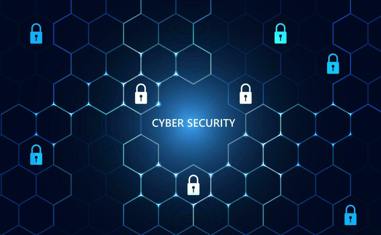Wallpaper #KgPvZZMBpyOg8YnE5Non257 Concept of Cyber Security Padlock on Hexagonal Grid Blue Background