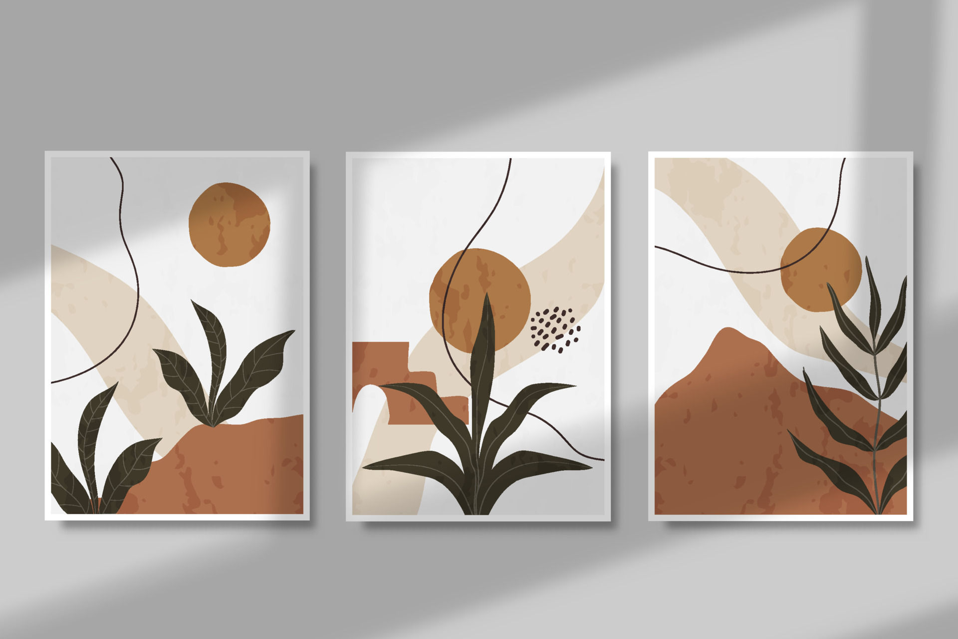 Wallpaper #cT_5O5MBLiIJ4c9OspAa410 Set of Three Abstract Boho Aesthetic Poster Design Collectionboho Wall