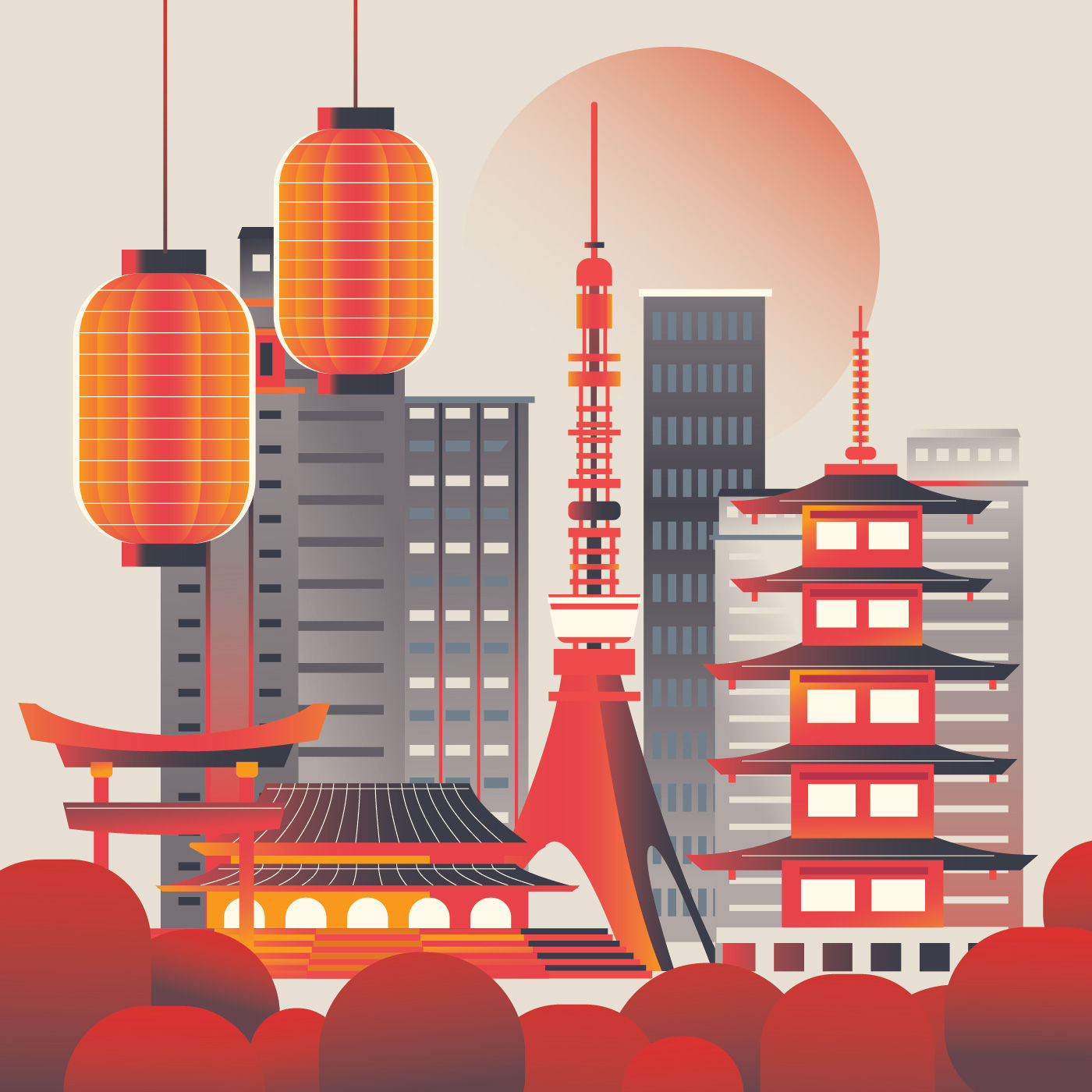 Wallpaper #dmfr65IBSpphPi3-5U-B312 Tokyo Tower Cartoon