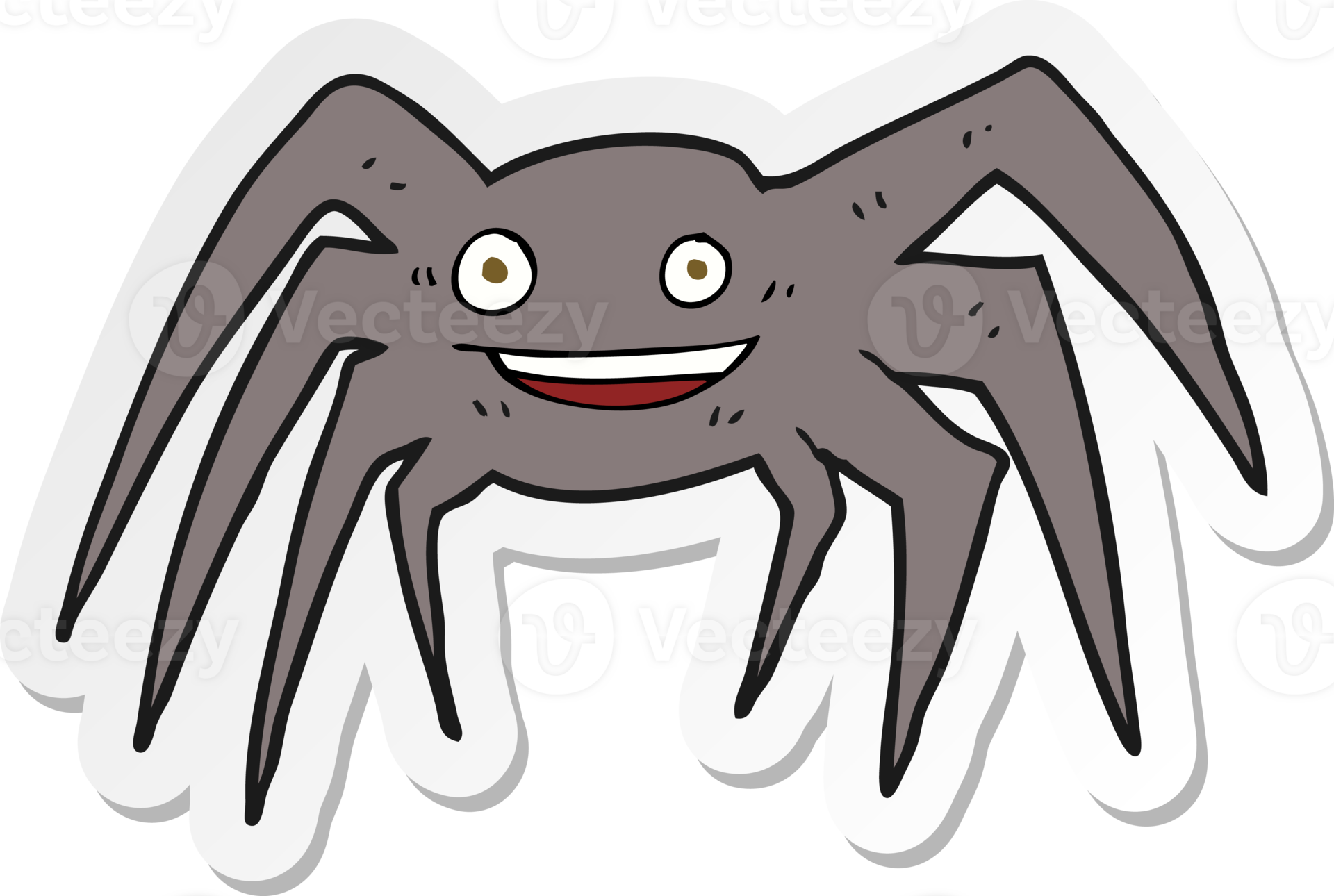 Wallpaper #q2cuCZMBSpphPi3-j85419 Sticker of a Cartoon Happy Spider 36492720 Png