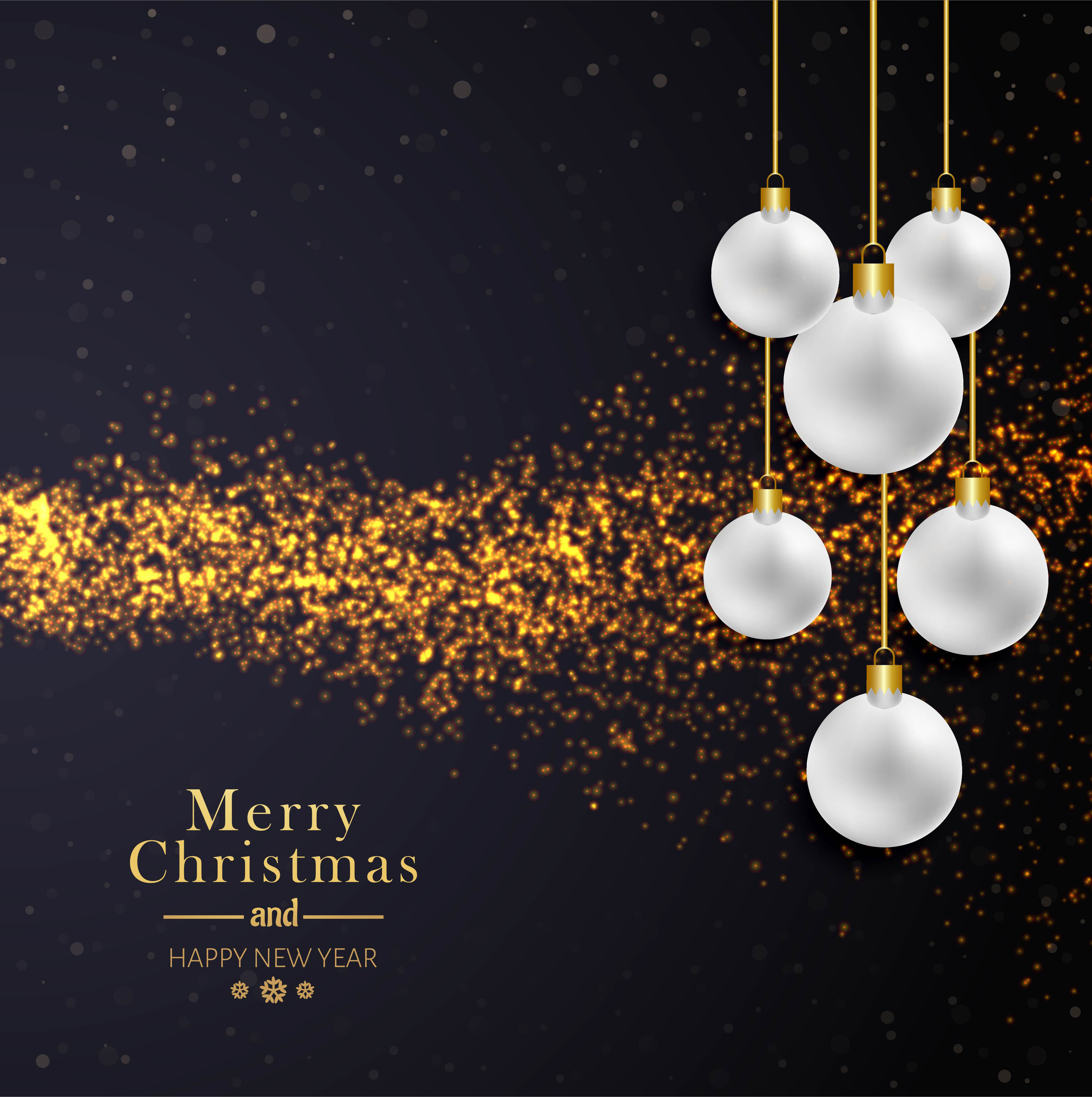 Wallpaper #d7yBO5MBMDFIMcjN83-R103 Beautiful Merry Christmas Glitters with Balls Background Vector 264417