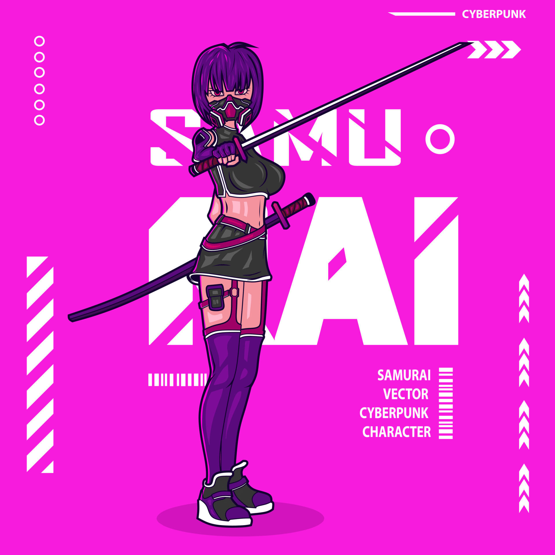 Wallpaper #B7i02pIBJvJKYCmE3fO_40 Samurai Woman Cyberpunk Fiction T Shirt Colorful Design Abstract